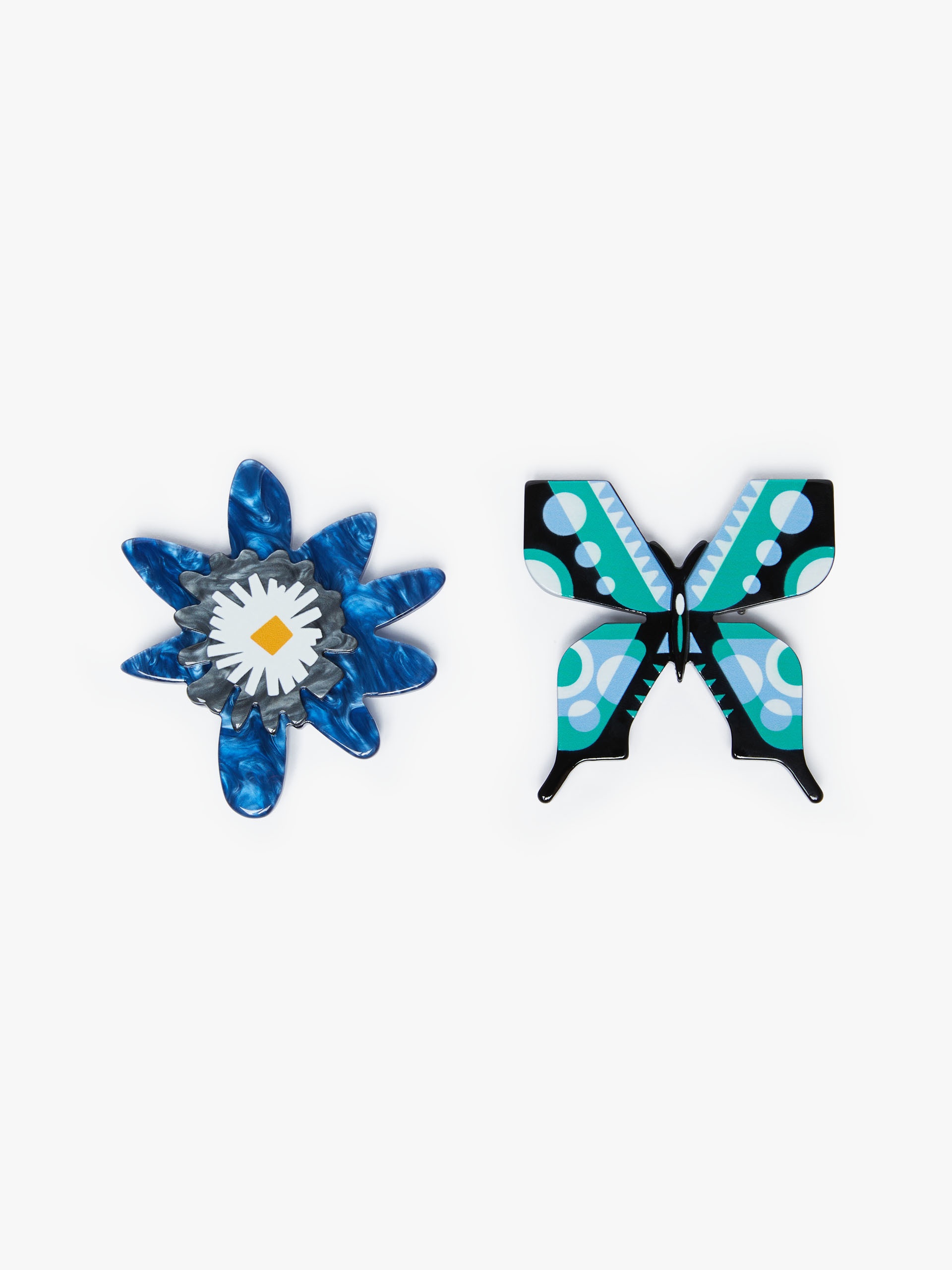 TALLERO Set of 2 resin brooches - 1