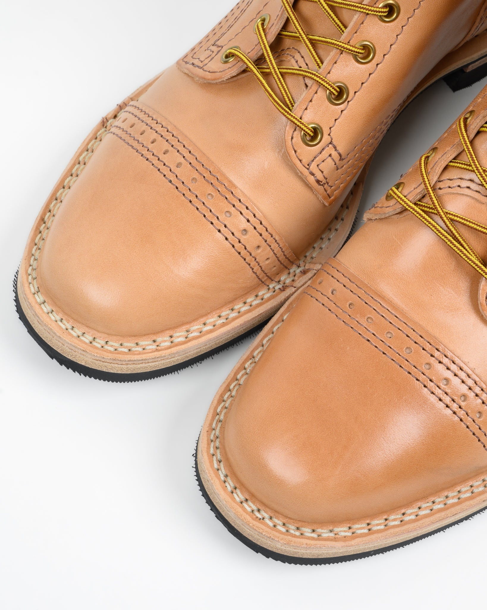 IRON HEART INT'L X WESCO® 7" TOE CAP BOOT - THE "GUILDSMAN" - NATURAL HORSEHIDE - 6