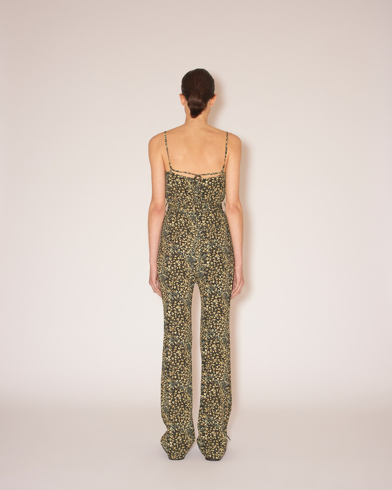 CADO - Crepe melange tie-waist jumpsuit - Tiny Leopard 5