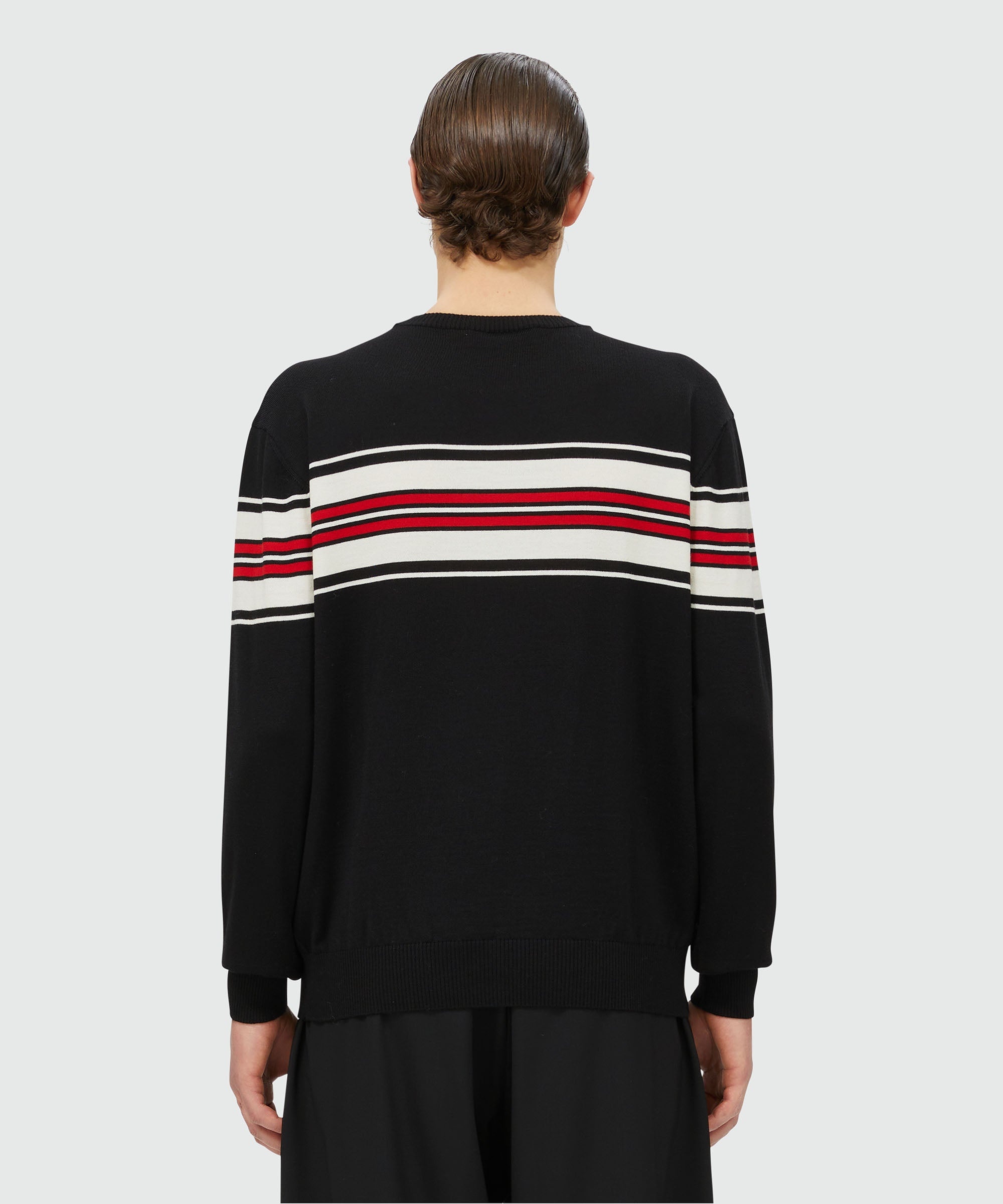 Blended wool sweater with jacquard stripes - 3