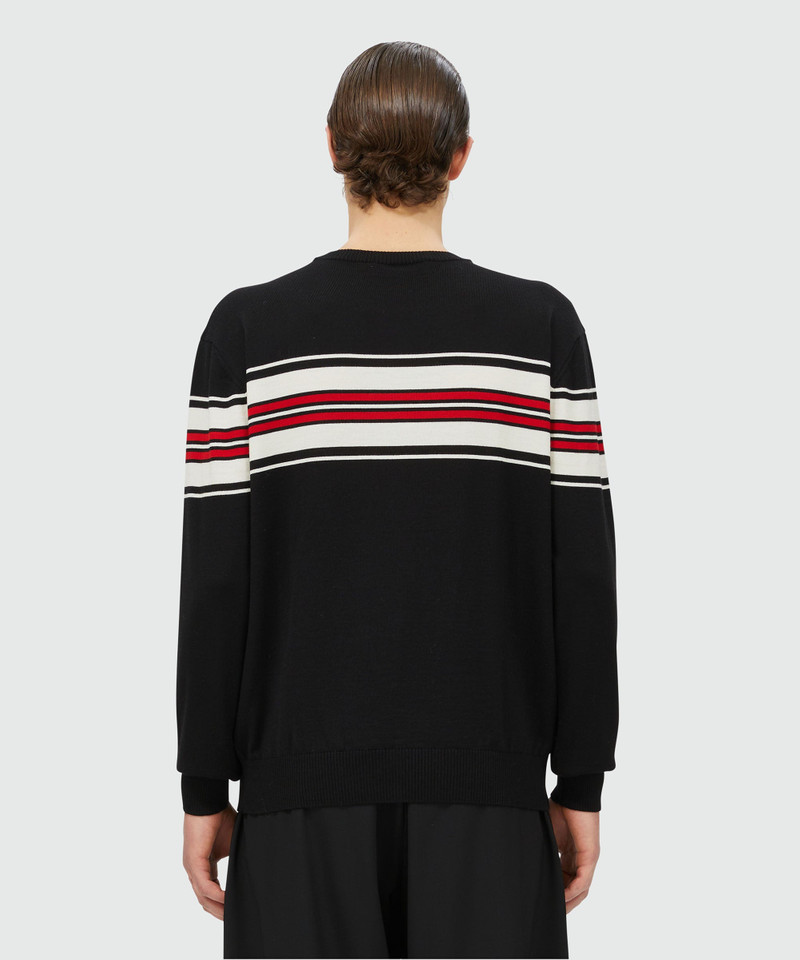 Blended wool sweater with jacquard stripes 3