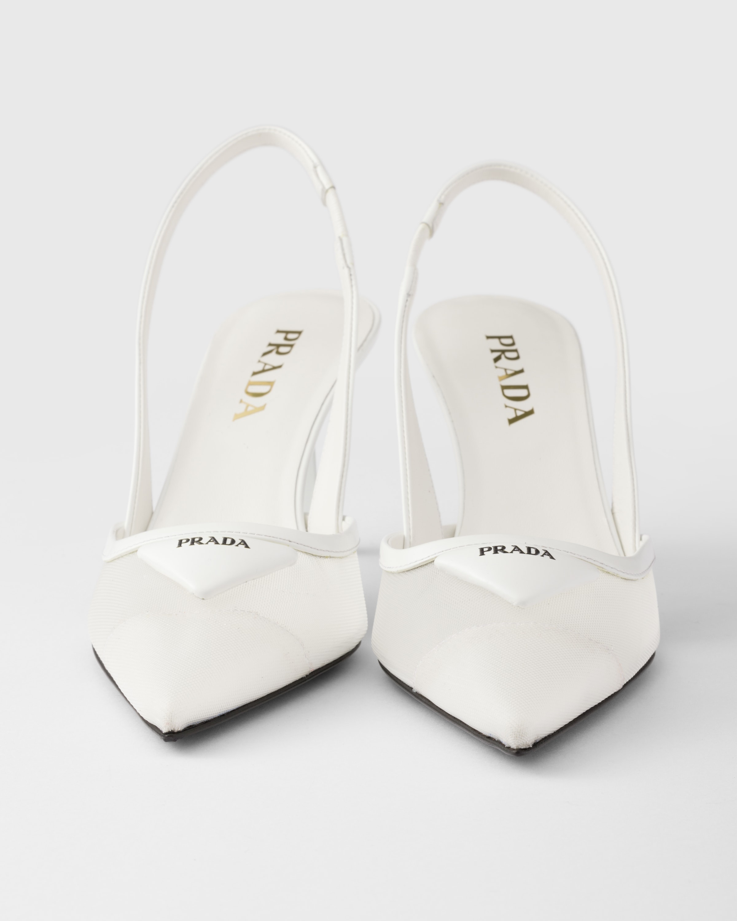 Mesh fabric slingback pumps - 5