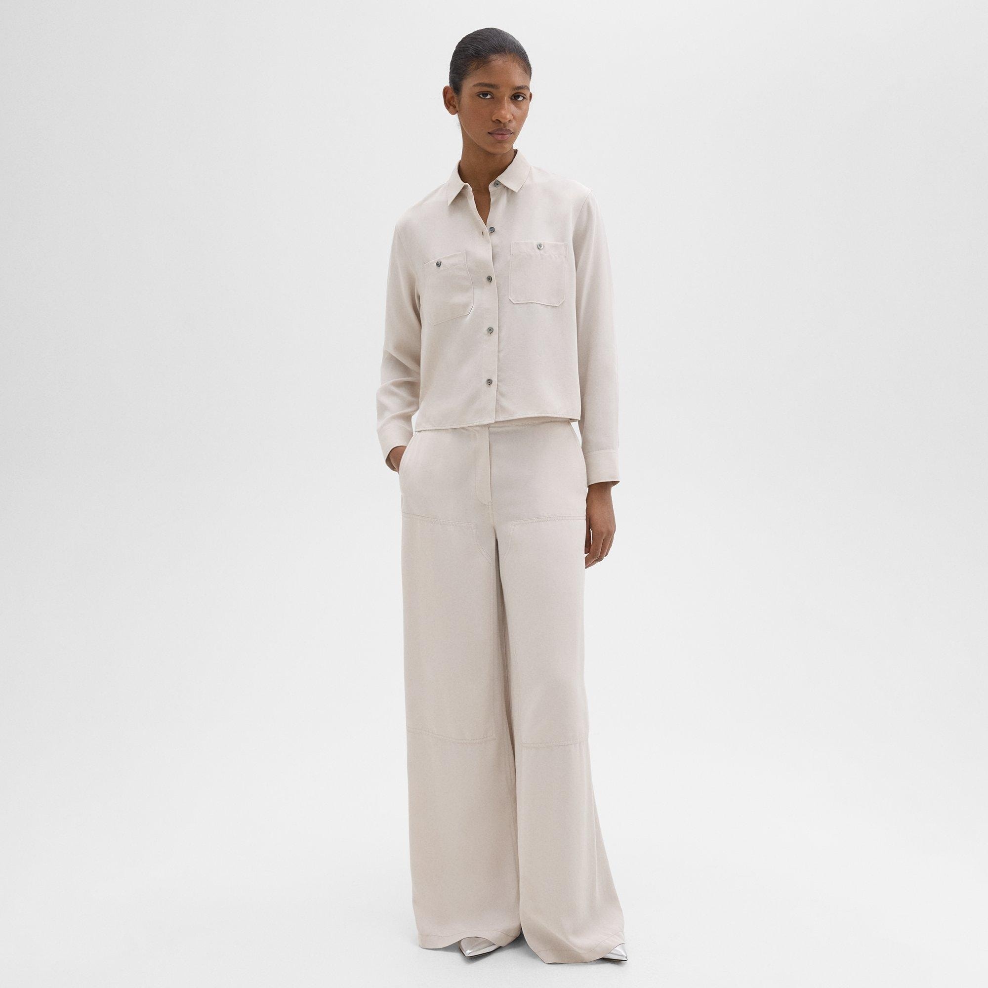 Patch Pocket Shirt in Fluid Twill - 6