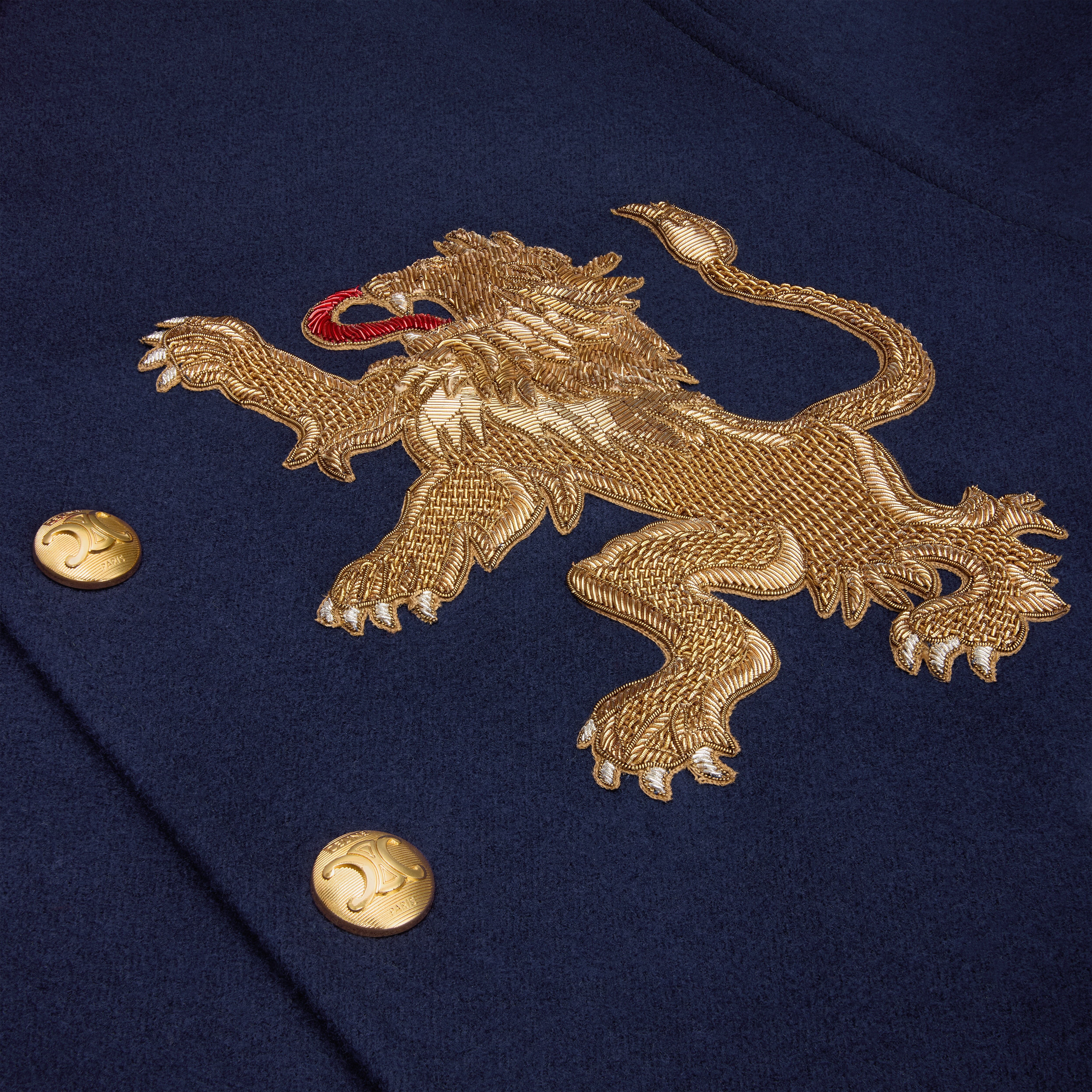 lion teddy jacket in wool flannel - 4