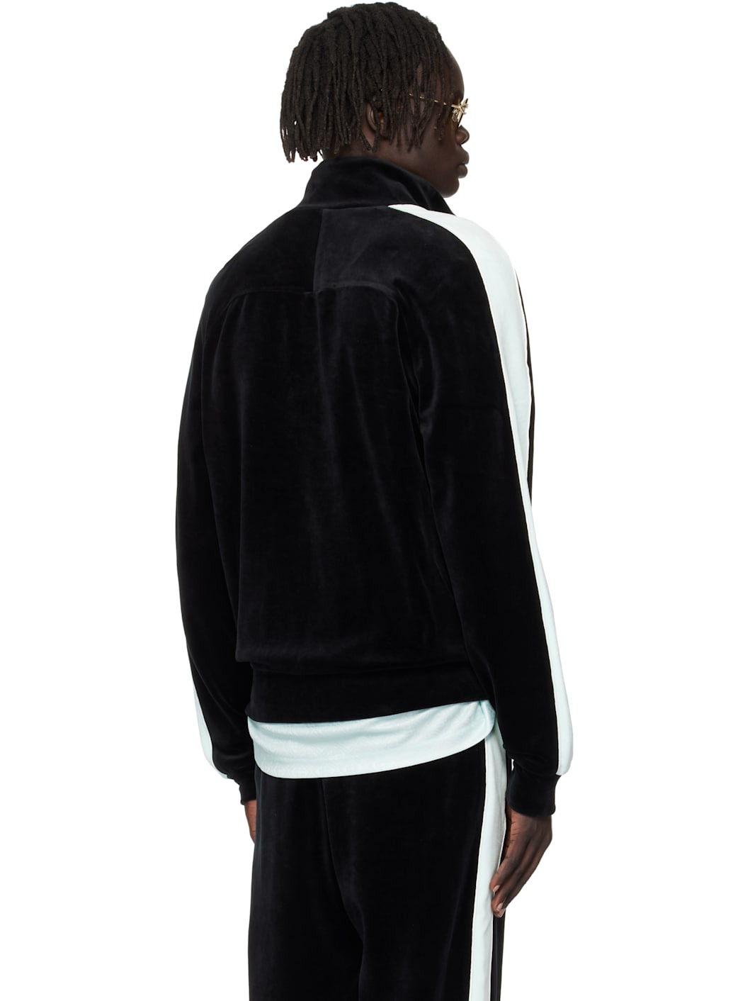 Black Velour Track Jacket - 3