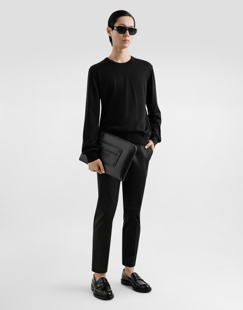 Dolce & Gabbana Large calfskin pouch with raised logo outlook