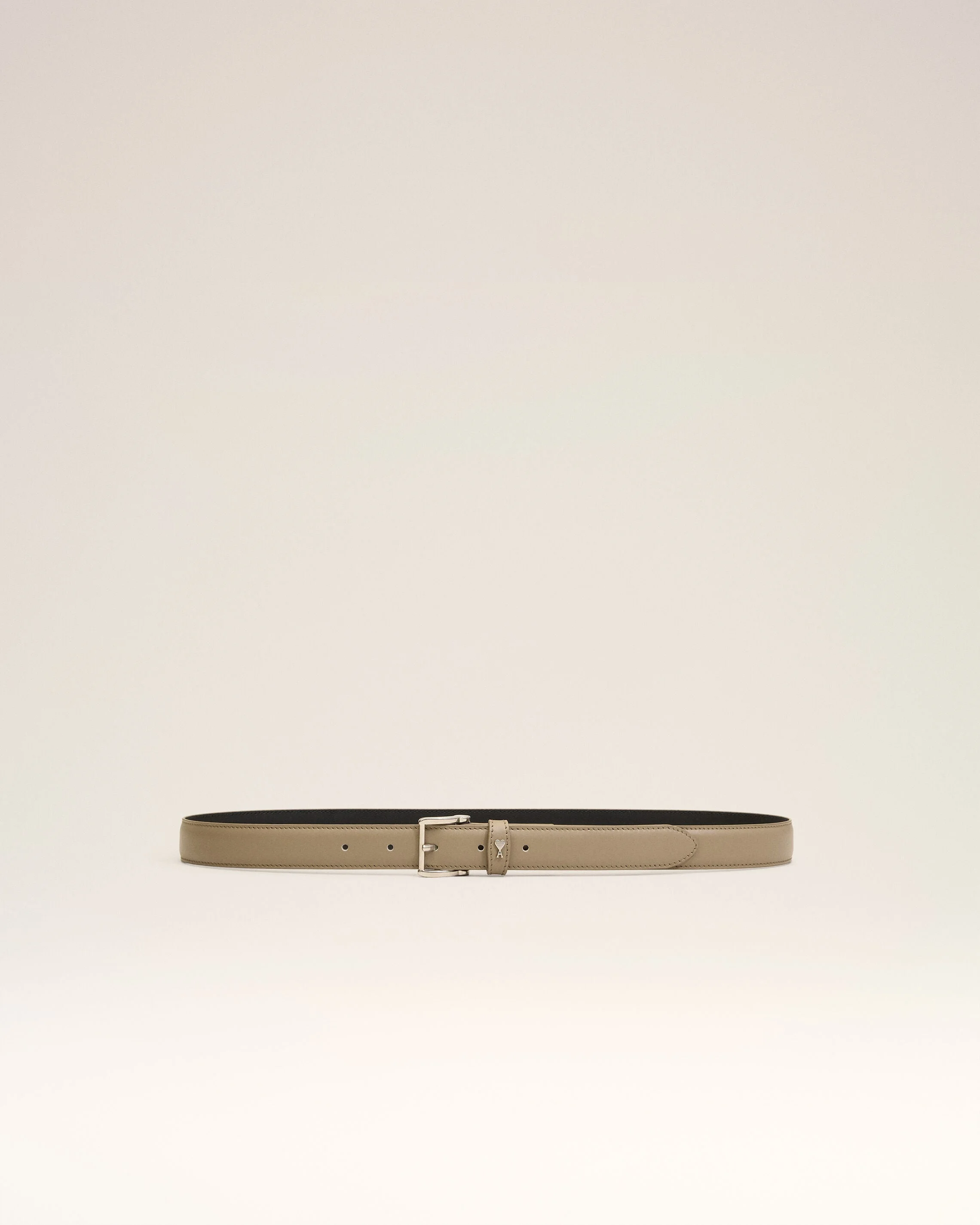 BEIGE SMOOTH LEATHER PARIS PARIS 25 MM BELT - 1