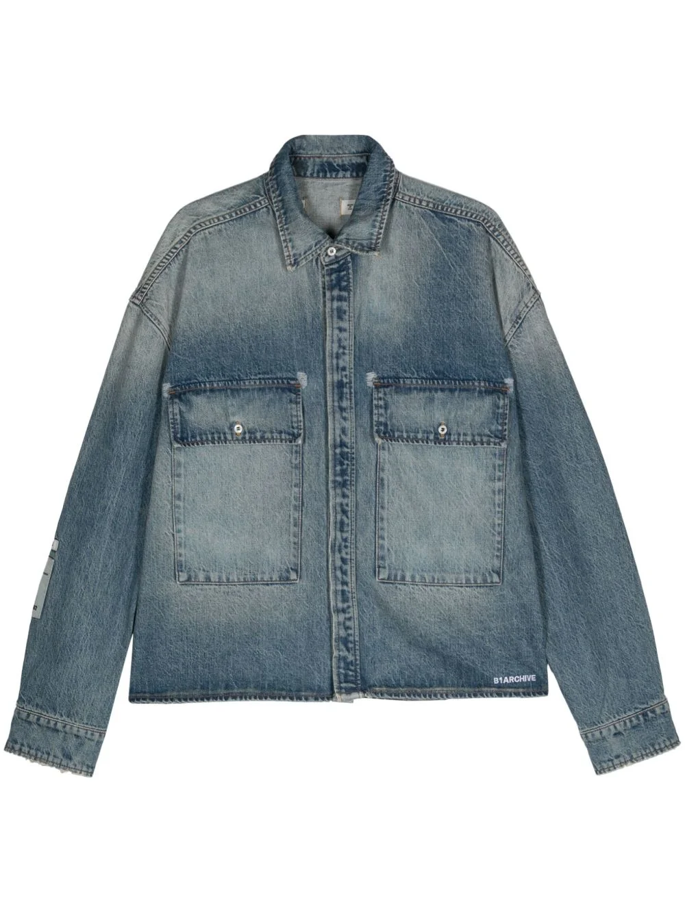 stone-washed denim shirt - 1