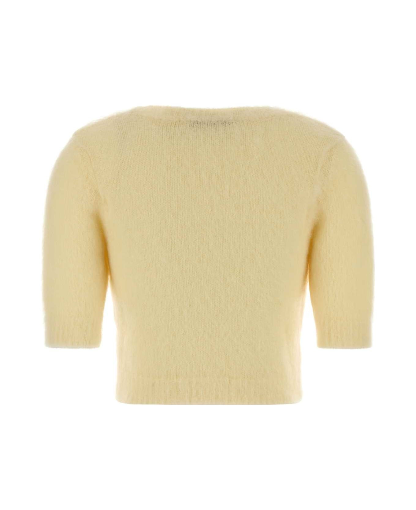 Pastel Yellow Mohair Blend Sweater - 2