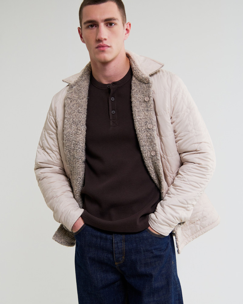 Mount - Natural Reversible Boucle Wool Overshirt 3