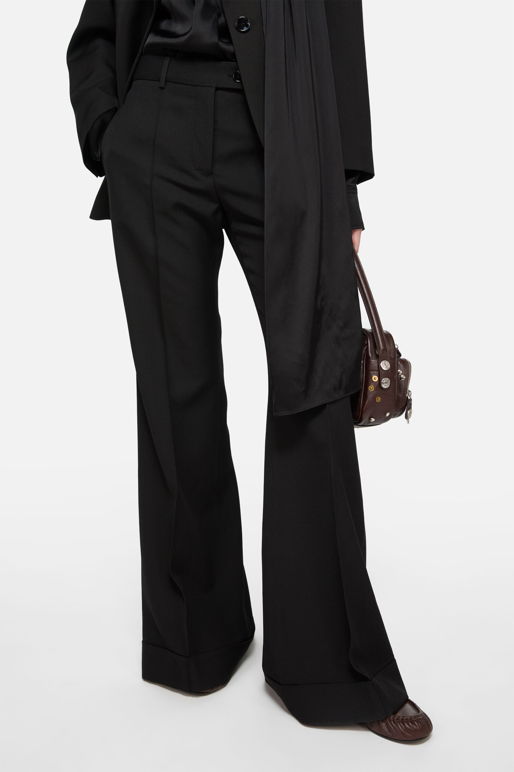 Tailored flared trousers - Black - 4