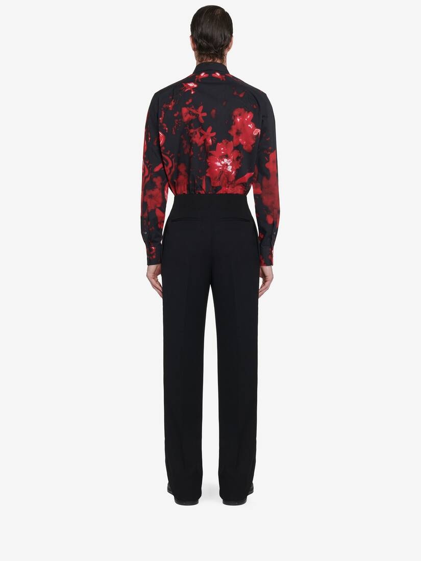 Men's Wax Flower Shirt in Black/red - 5