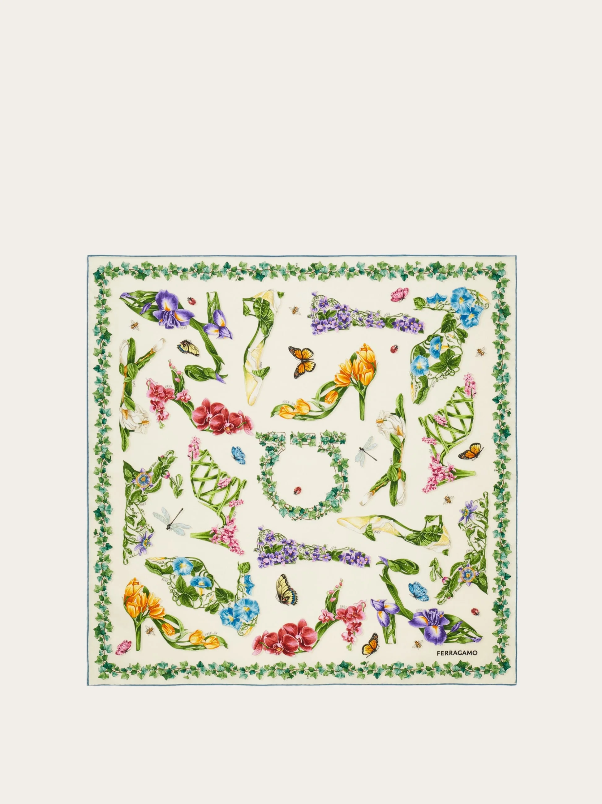 Eden shoes print silk foulard - 1