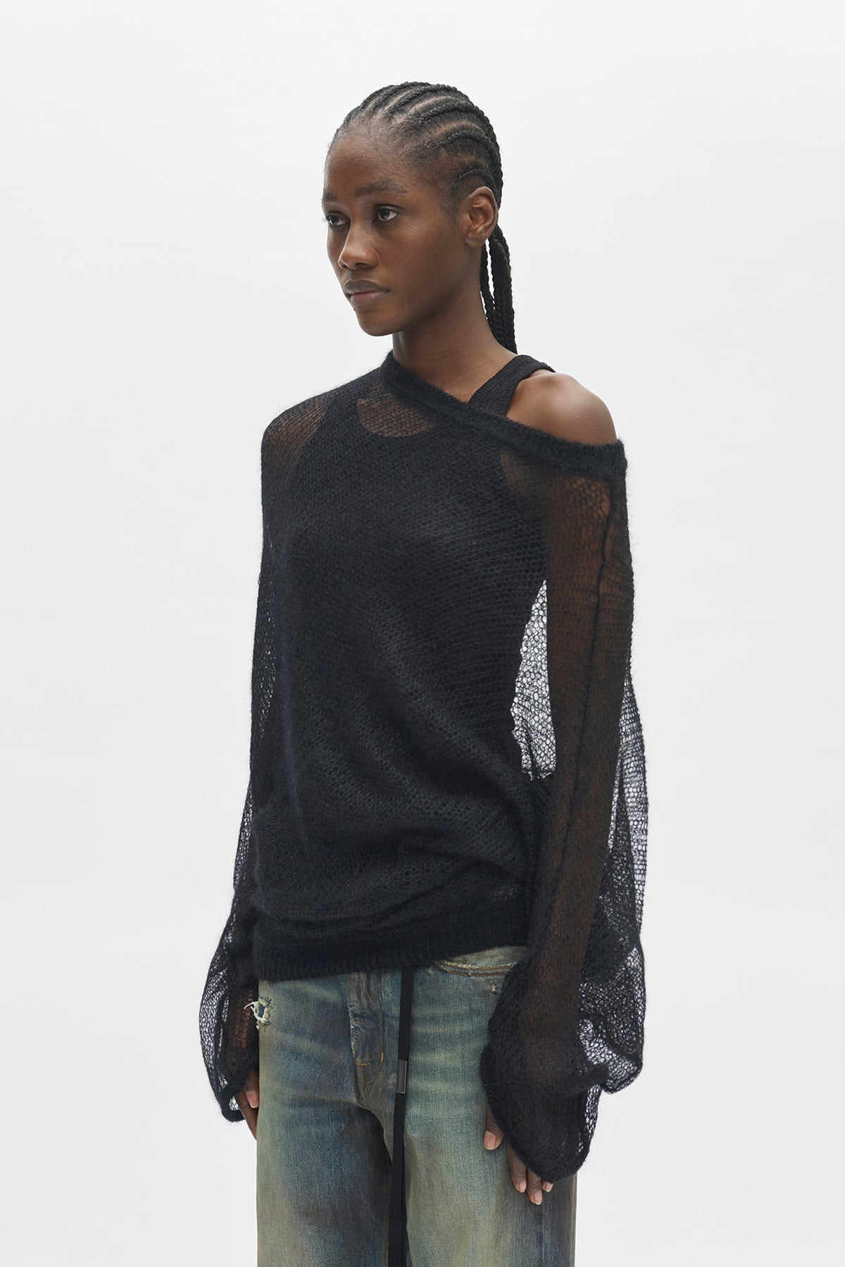 Dolfine Bias Cut Dropped Shoulder Sweater - 2