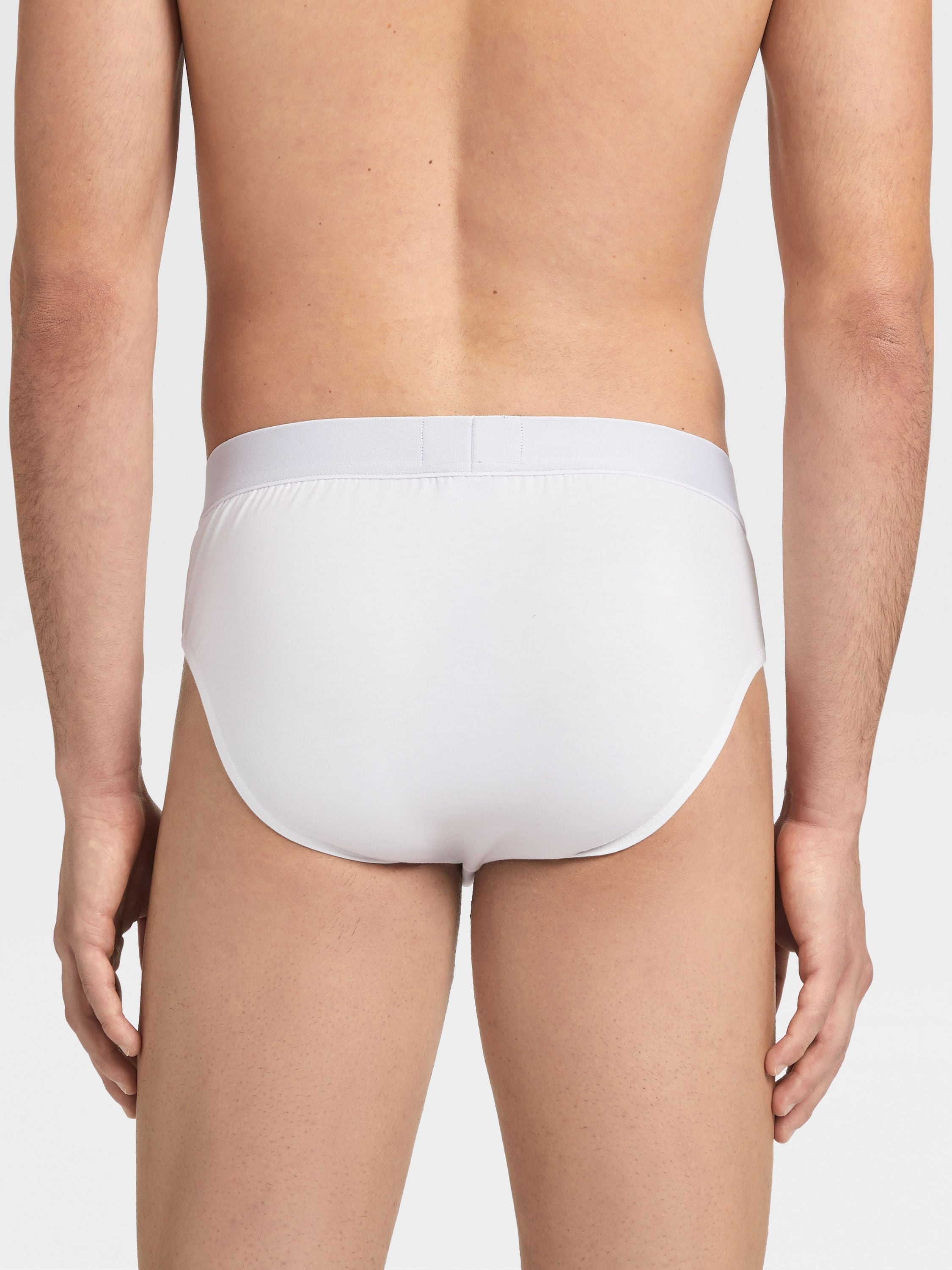 WHITE STRETCH COTTON MIDI BRIEF - 3