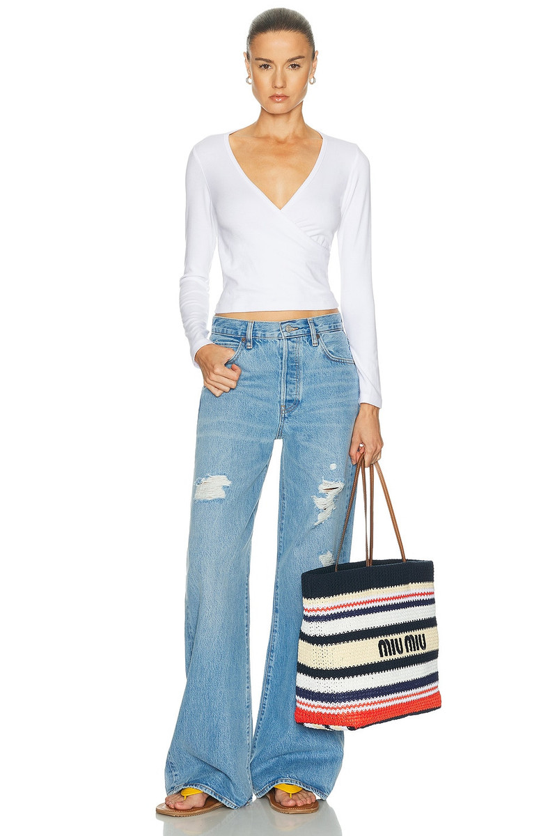 DONNI. The Baby Rib Criss Cross Long Sleeve Tee outlook