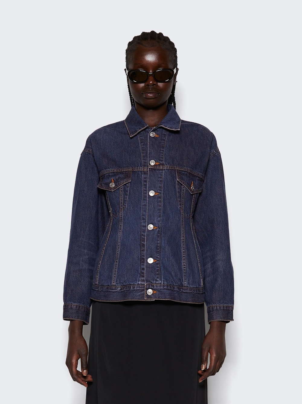 Hourglass Denim Jacket Dark Indigo - 3