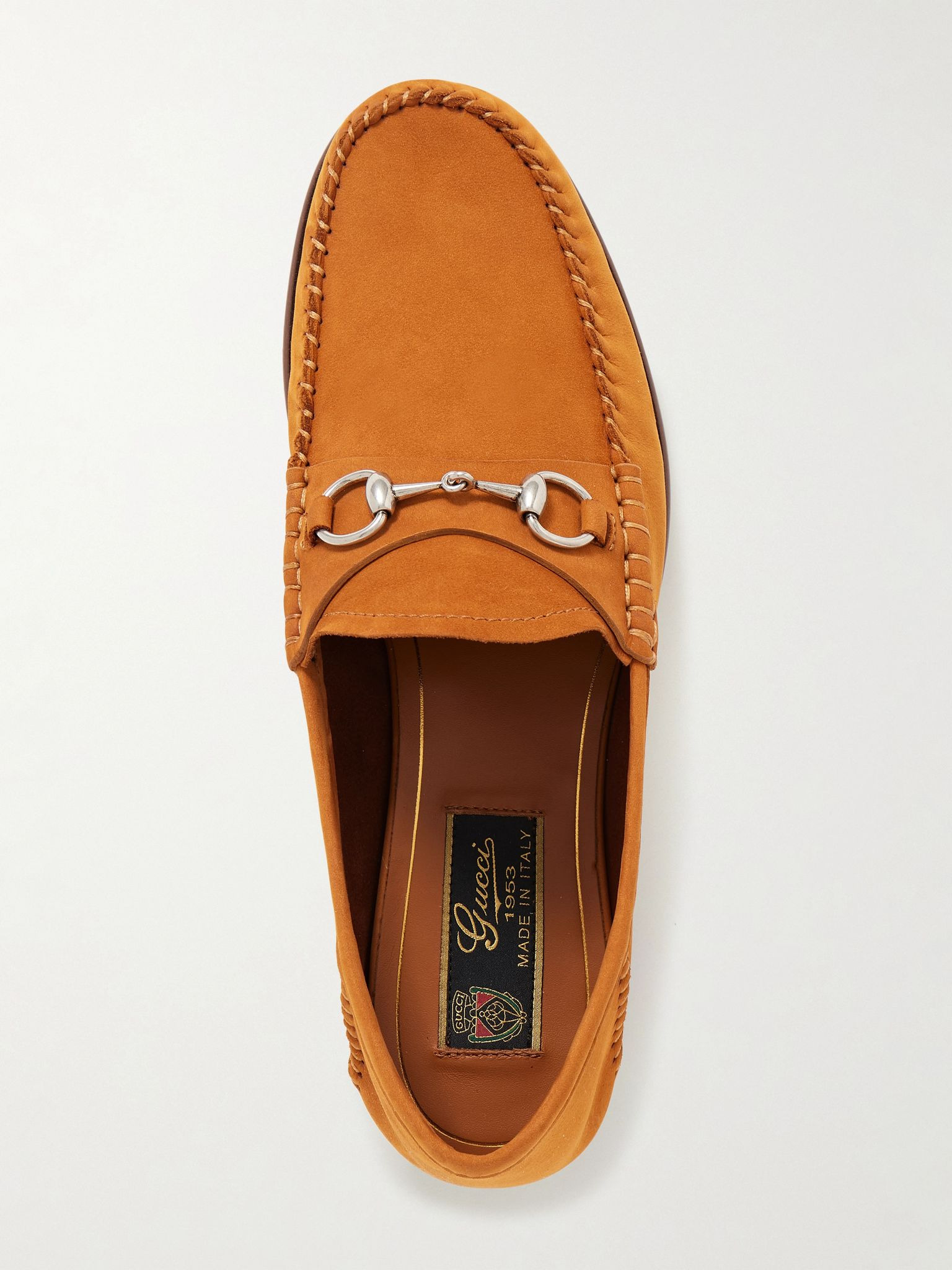 Gigi horsebit-detailed suede loafers Brown - 5