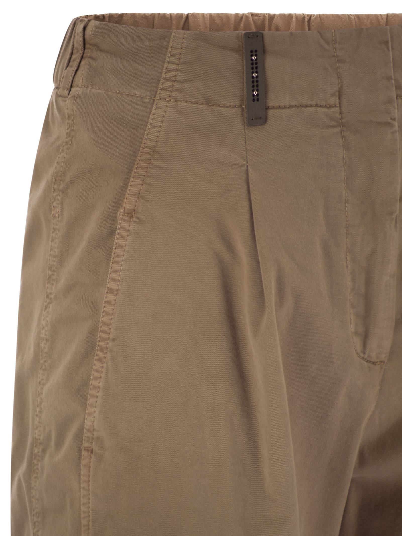 Peserico - Peserico Women Garment Dyed Stretch Cotton Gabardine Trousers - 4