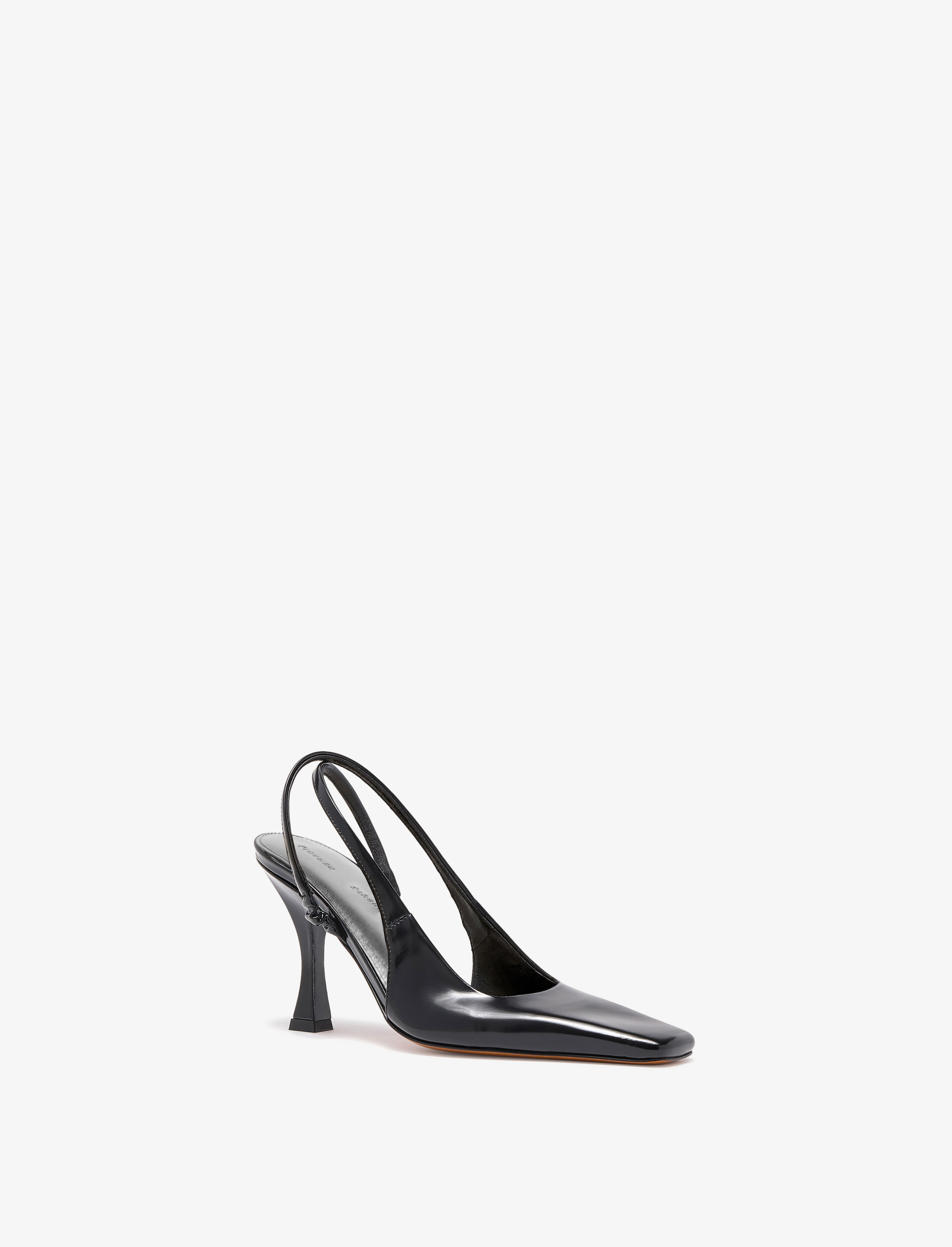 Trap Cross Slingback Pumps in Spazzolato Leather - 2