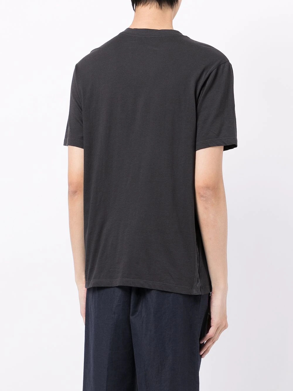 tonal silk-panel V-neck T-shirt - 4