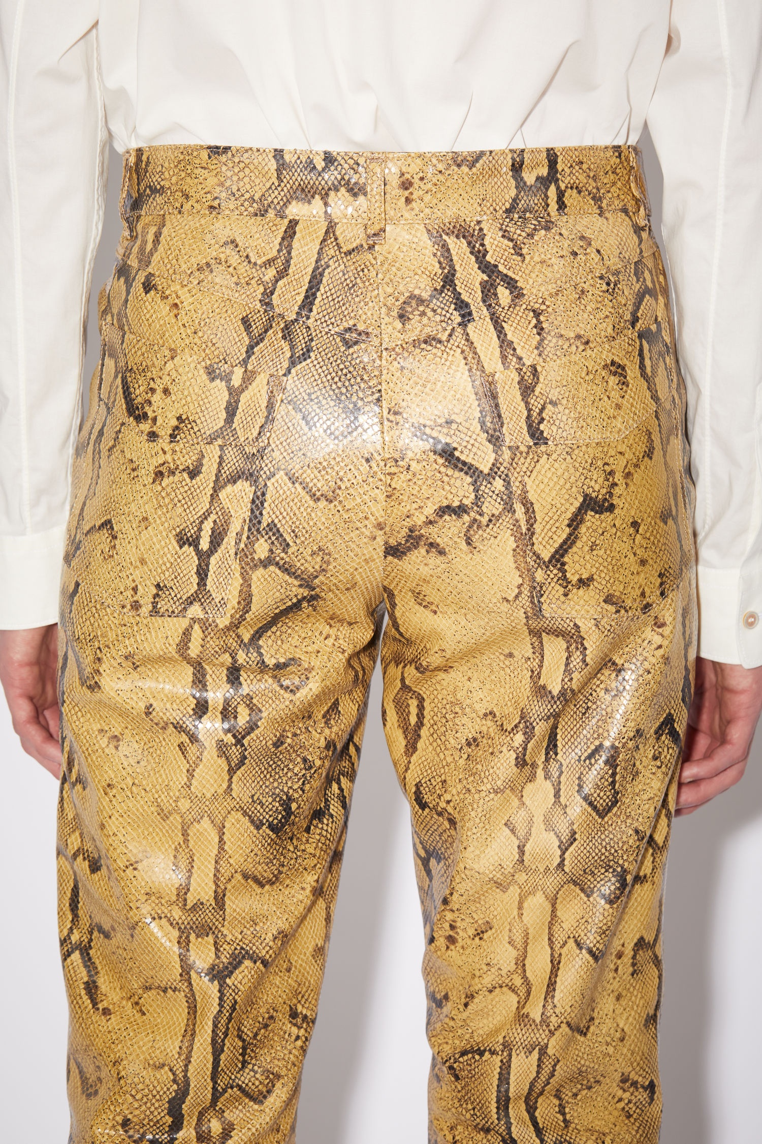 Leather trousers - Beige/black - 7