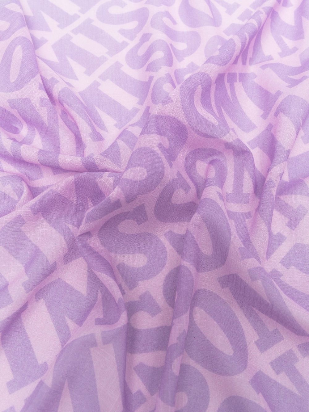 logo-print cotton scarf - 3