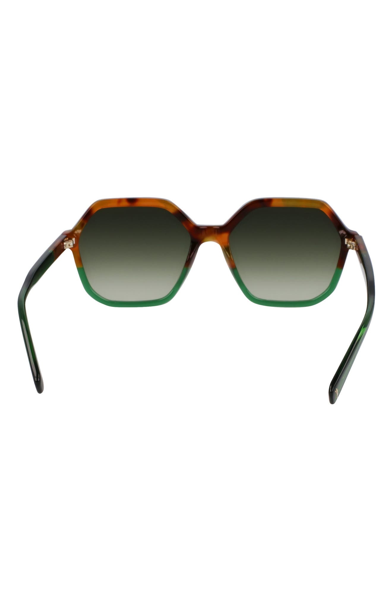 Longchamp Heritage 56mm Gradient Modified Rectangular Sunglasses in Brown Green Havana/green at Nord - 4