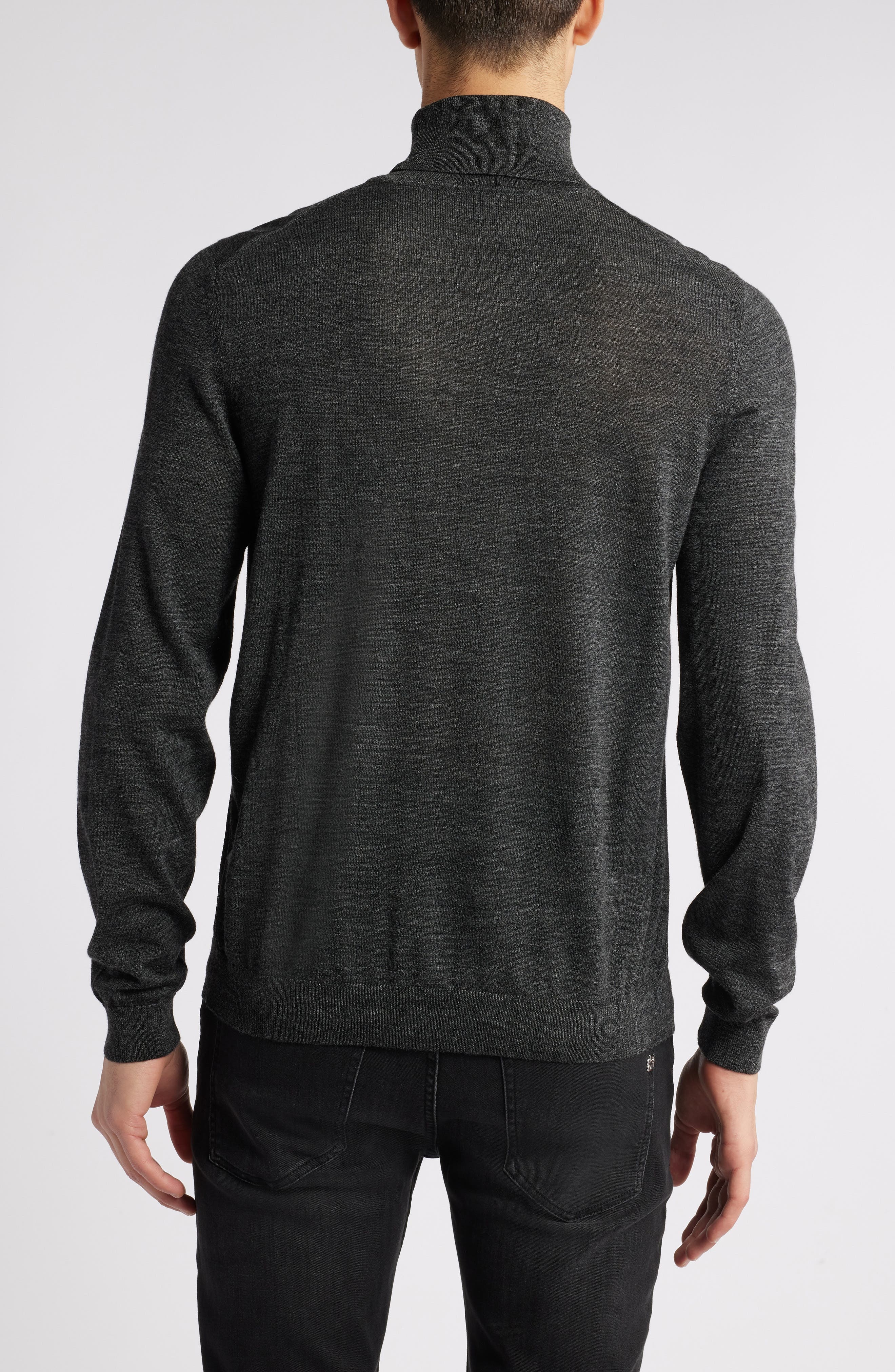 BOSS Musso Virgin Wool Turtleneck Sweater in Black at Nordstrom - 2
