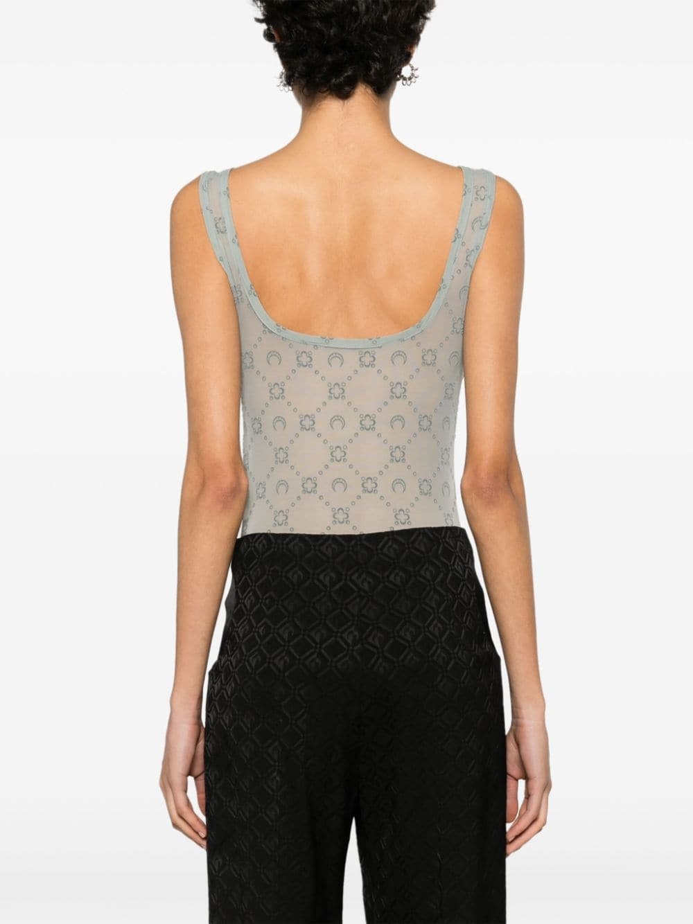 Moonogram flocked tulle bodysuit - 4