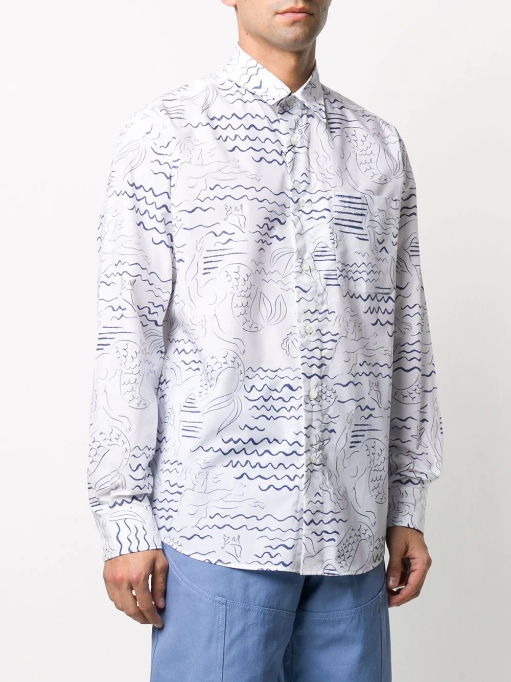 Waves Mermaids print shirt - 3