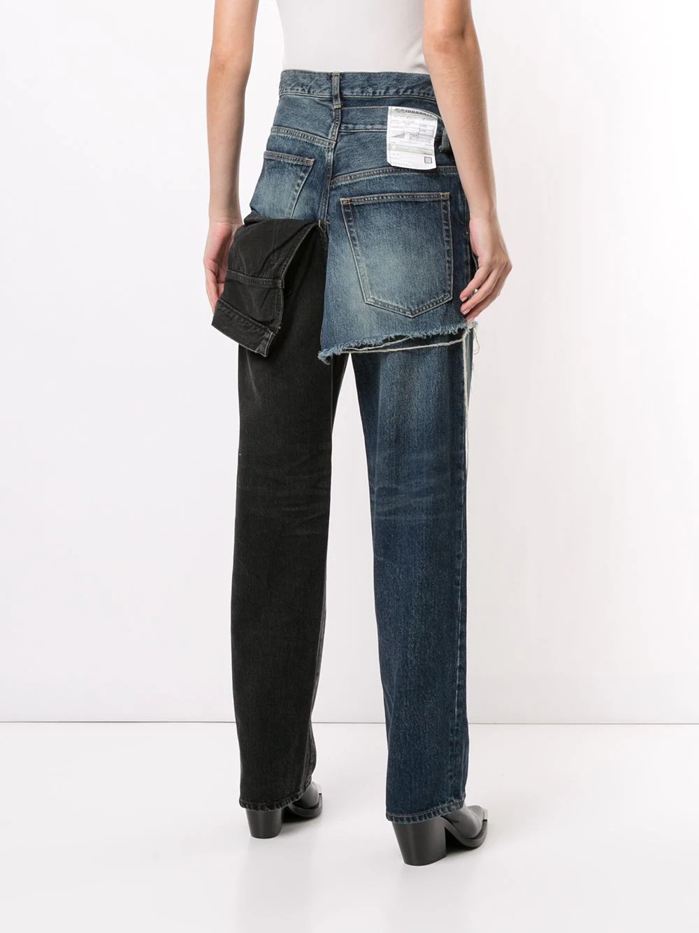 deconstructed high-waisted jeans - 4