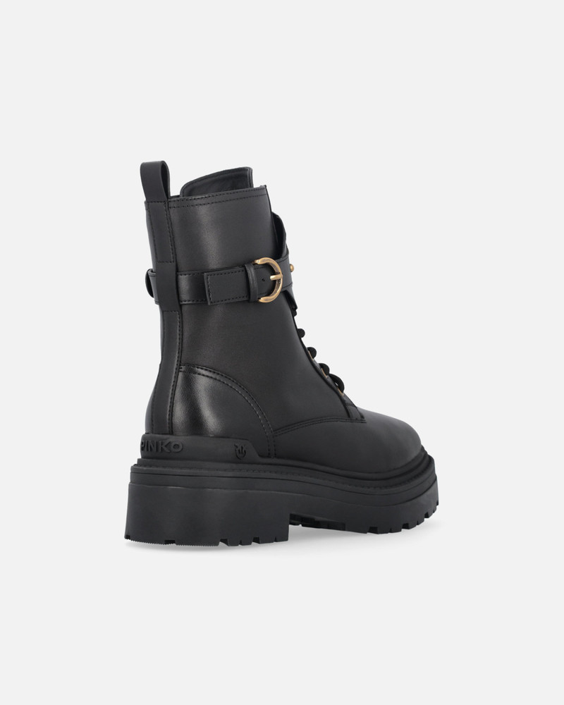 LEATHER COMBAT BOOTS WITH BRANDED FRONT STRAP 3