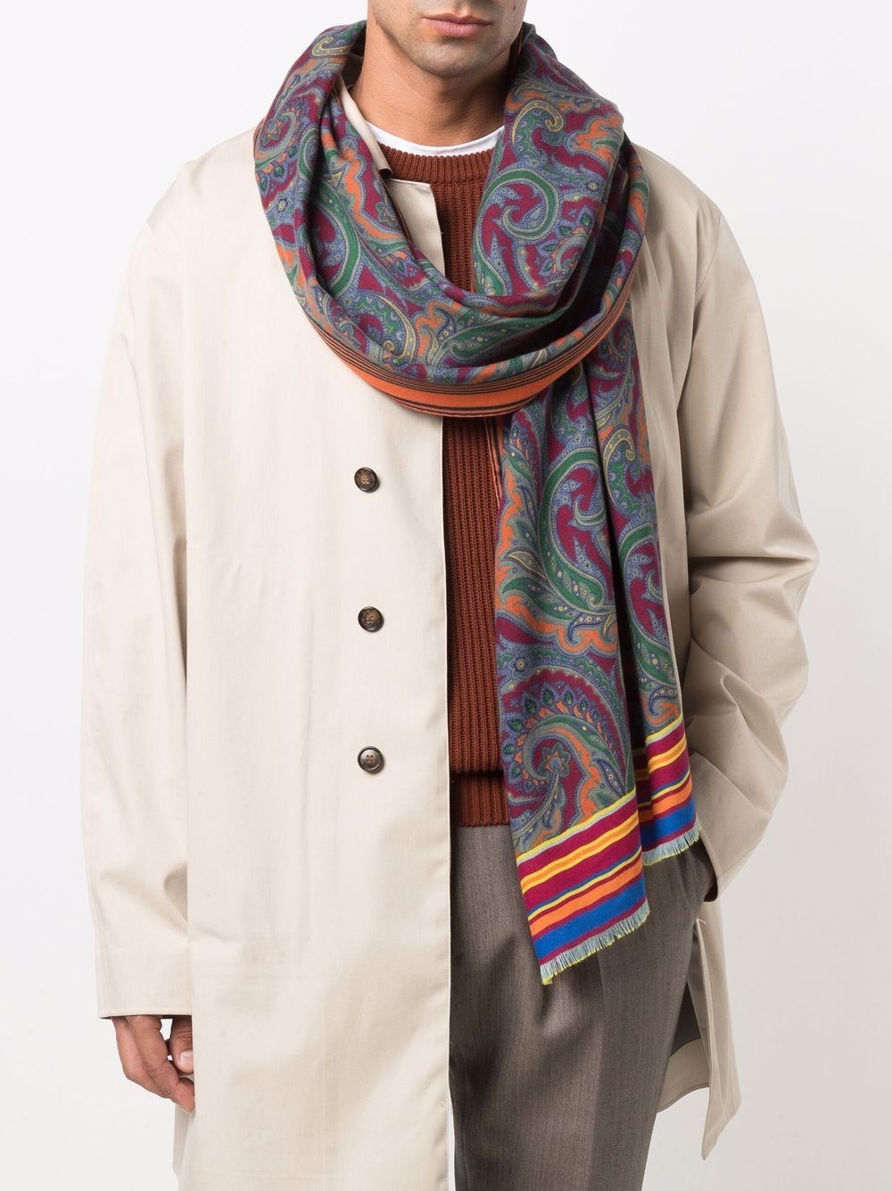 paisley print scarf - 2