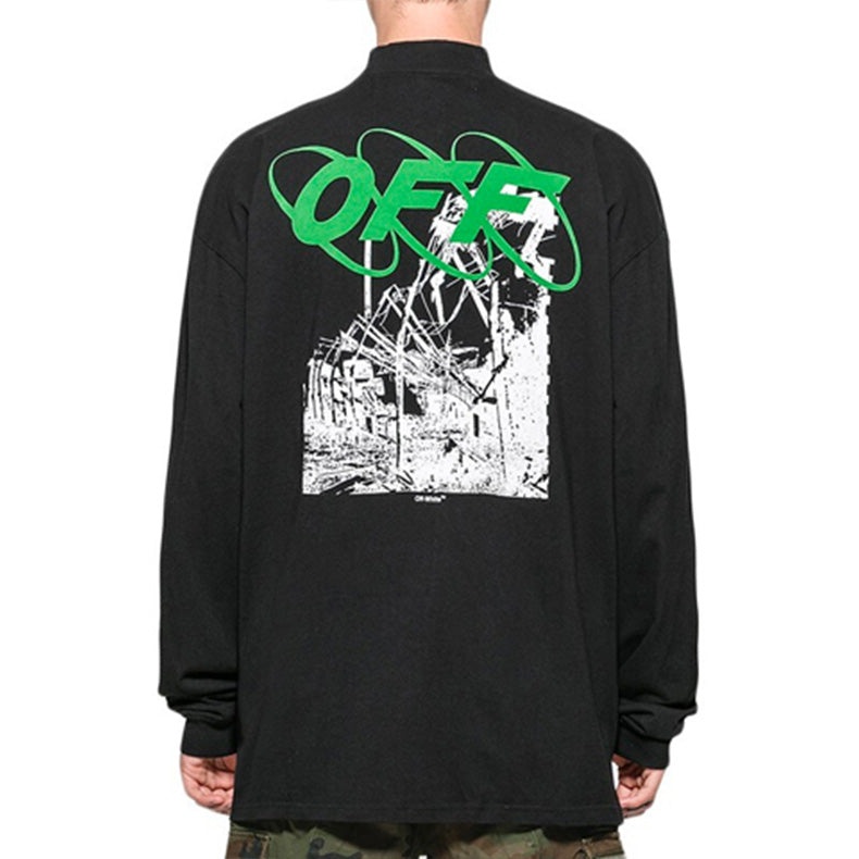 Off-White Factory Mock Neck T-Shirt 'Black' OMAB032F191850131001 - 4