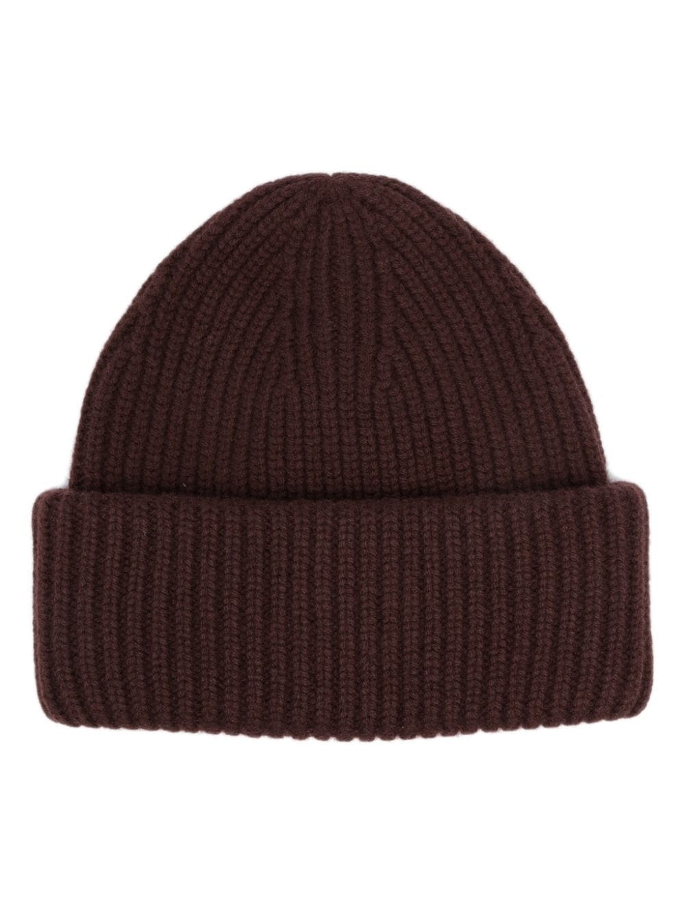 ribbed-knit turn-up beanie - 1