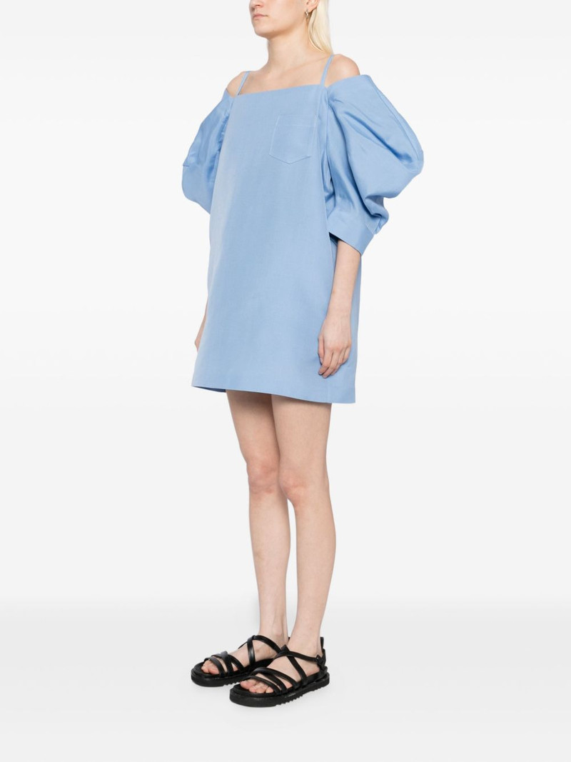 double-faced puff-sleeves dress 3