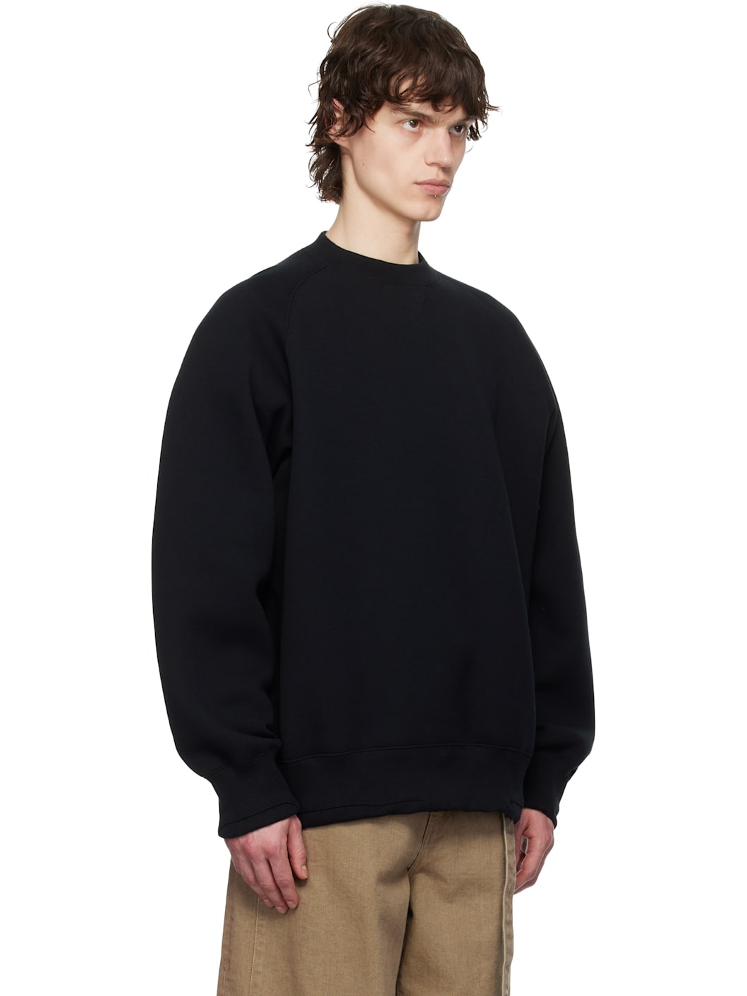 Black Sponge Sweat Pullover Sweatshirt - 2
