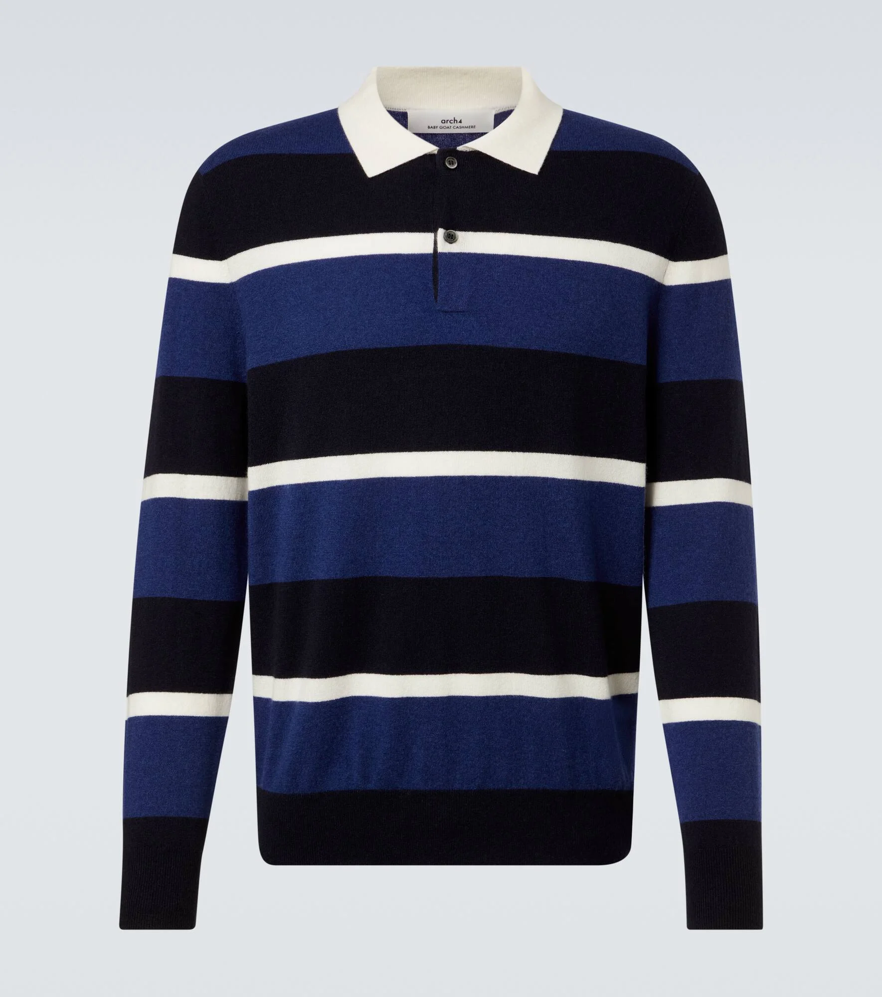 Striped cashmere polo sweater - 1