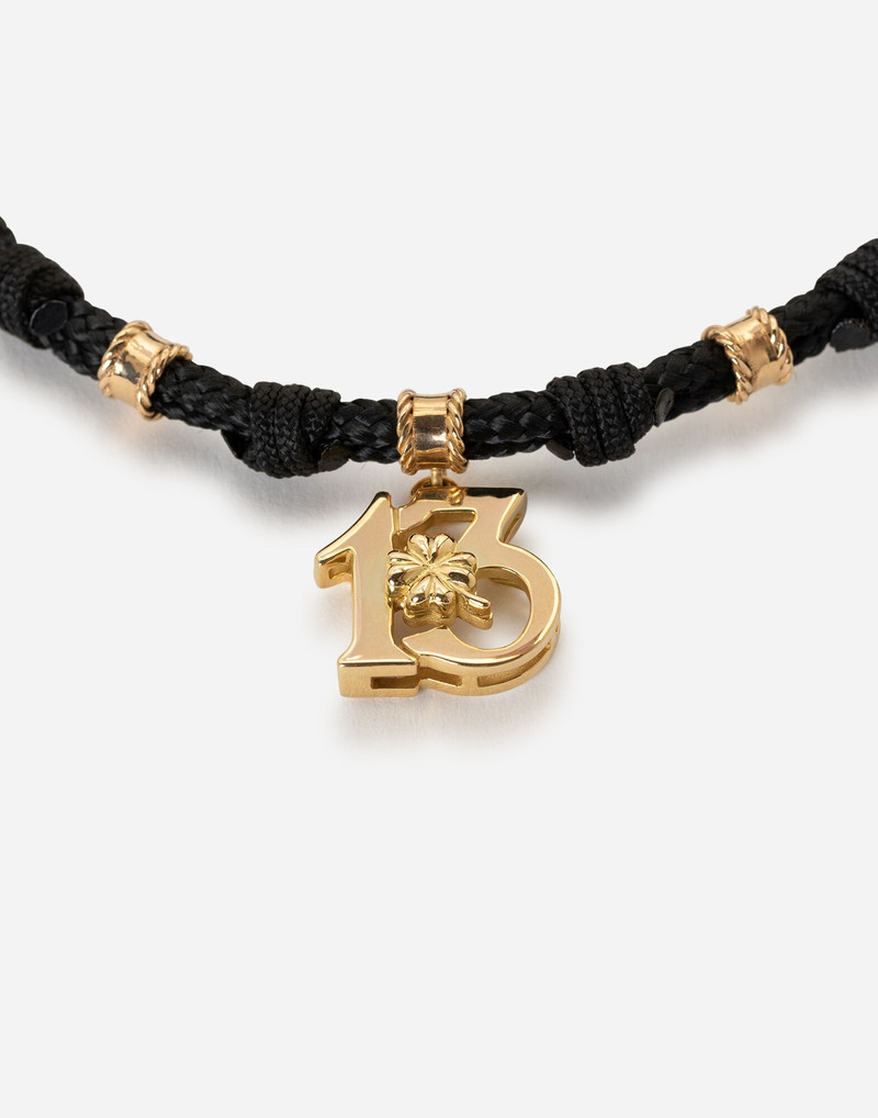 Dolce & Gabbana Good Luck Bracelet fabric with a pendant in 18 carat yellow gold outlook