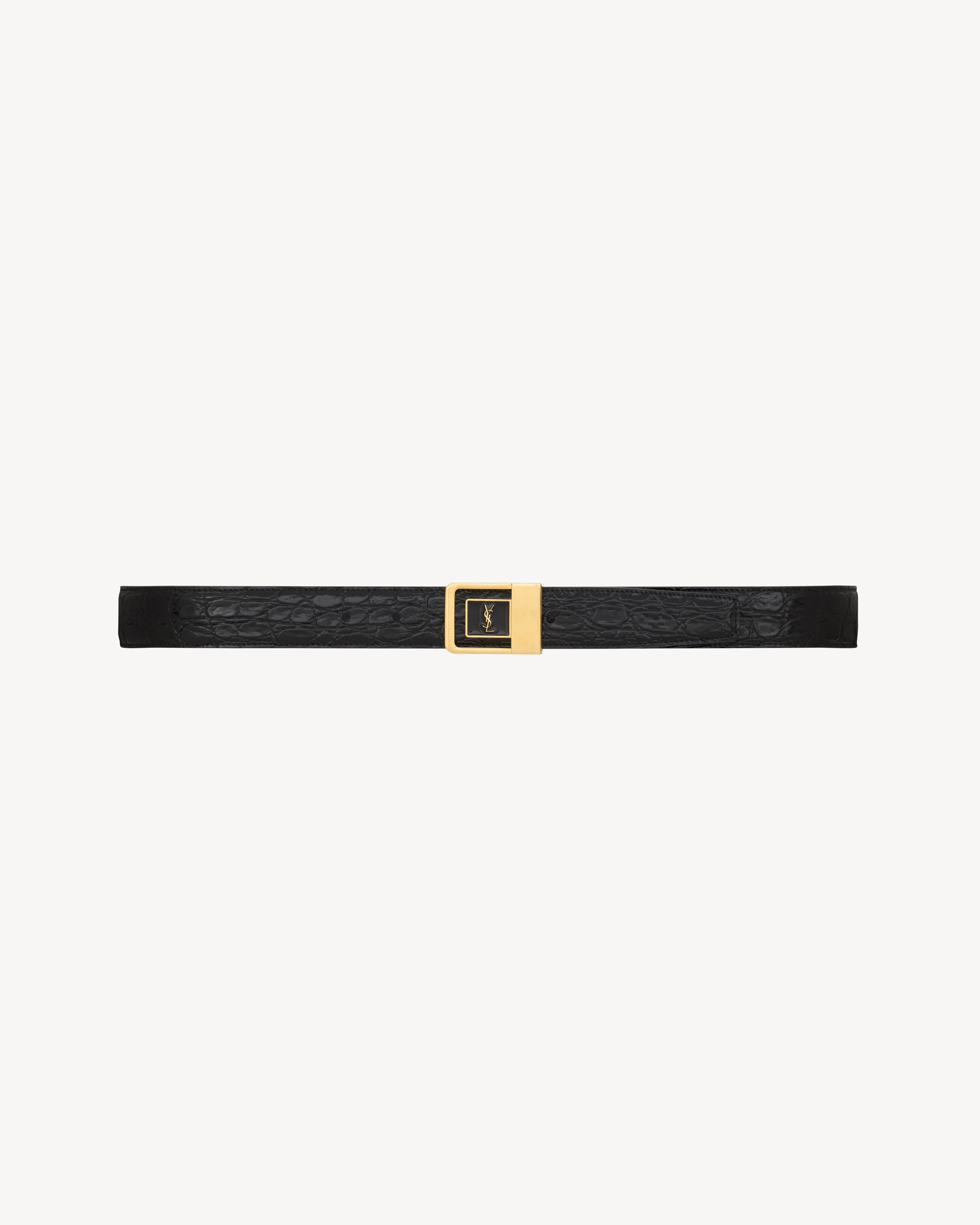 LA 66 BELT IN CROCODILE-EMBOSSED LEATHER - 1
