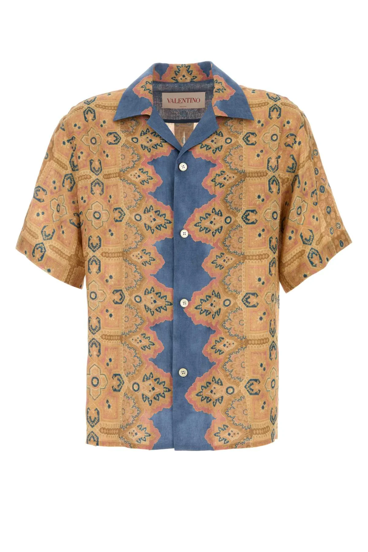 Valentino Garavani Men Printed Linen Shirt - 1