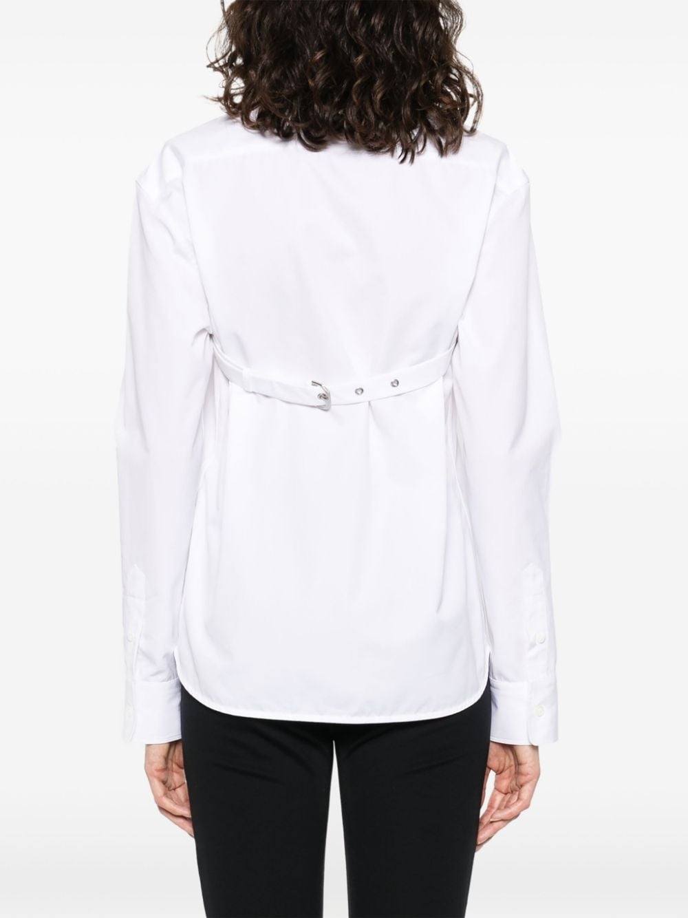 cross-collar cotton-poplin shirt - 4