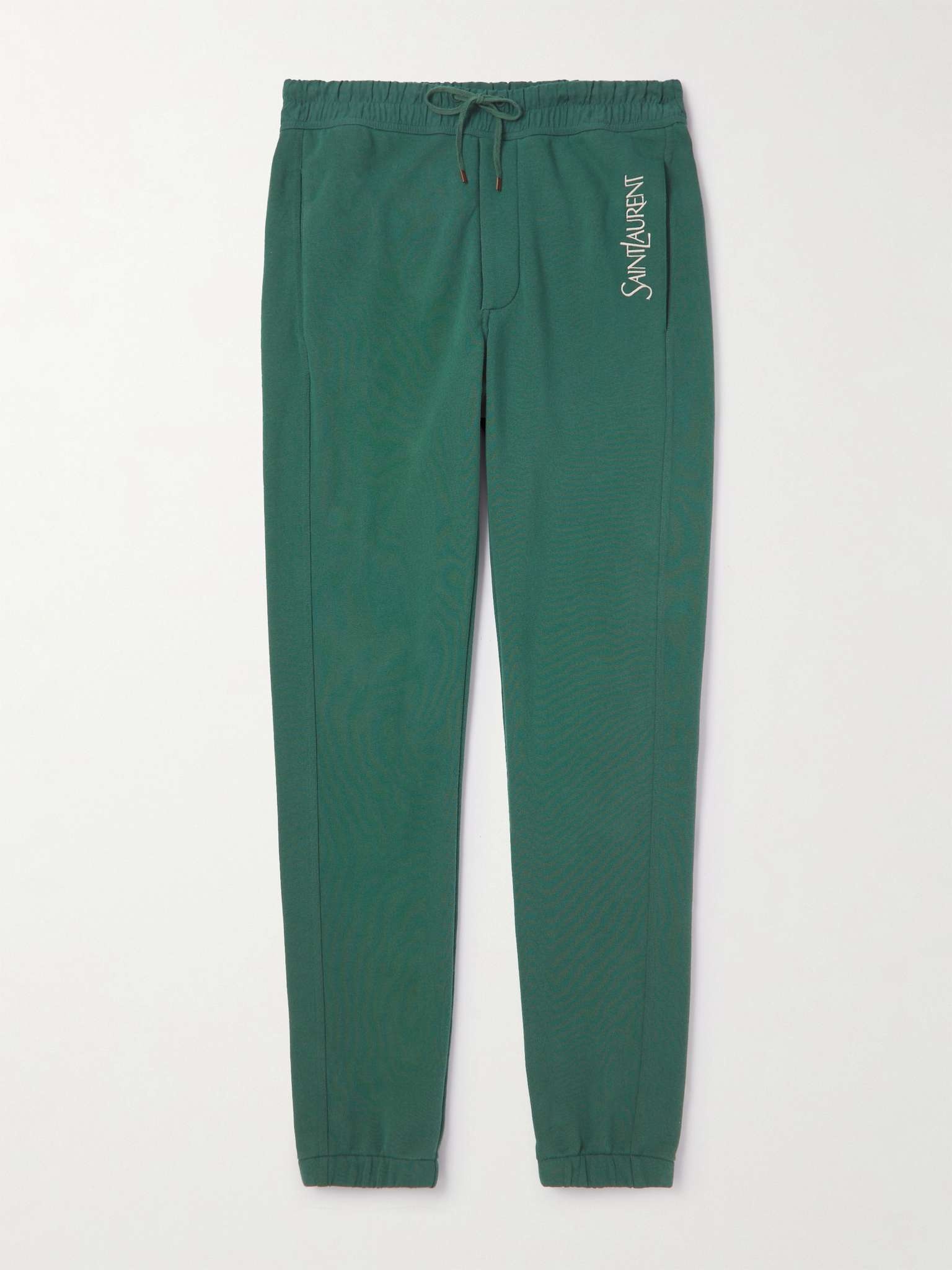 Tapered Logo-Embroidered Cotton-Jersey Sweatpants - 1