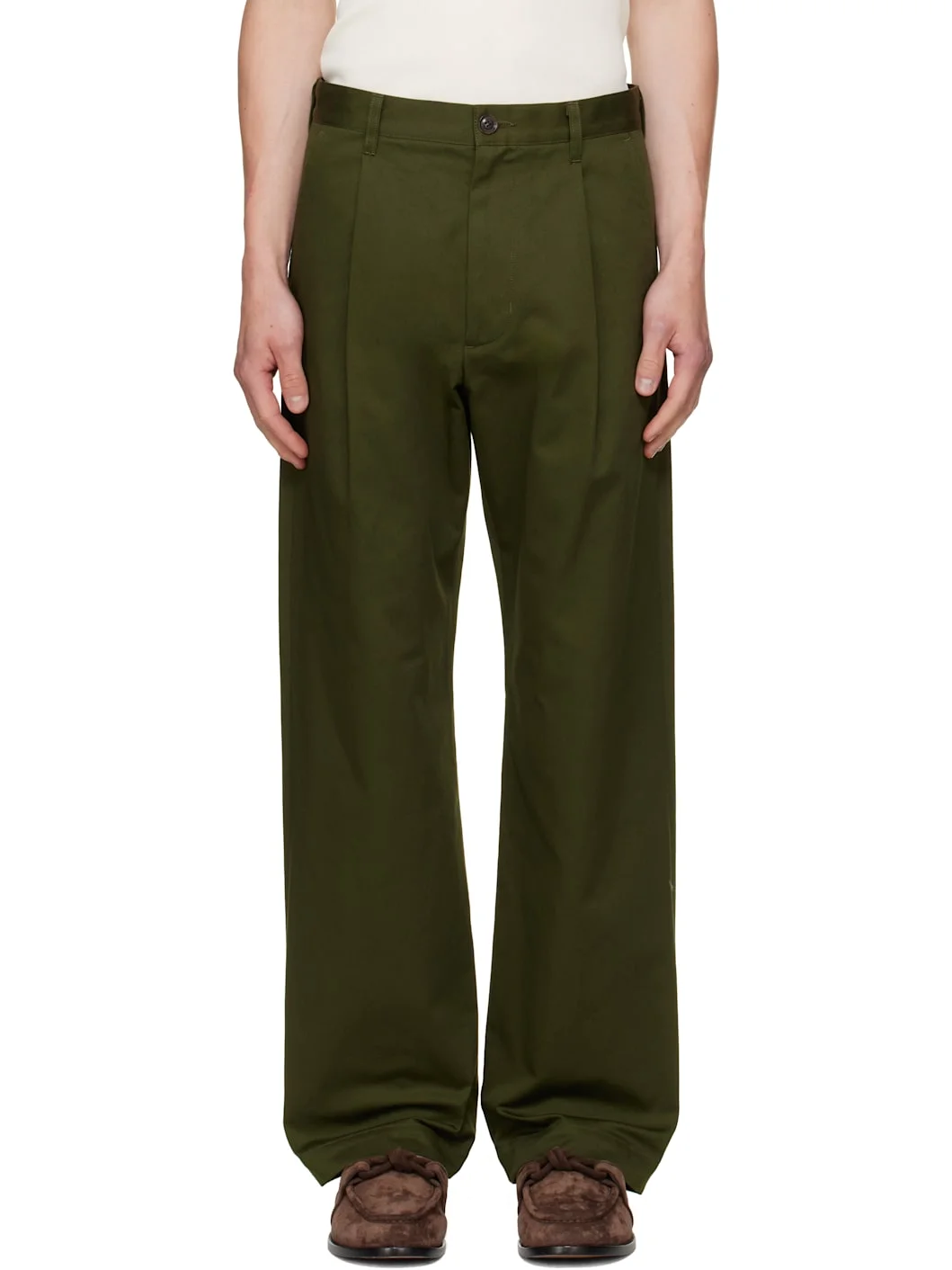 Green Pleated Trousers - 1