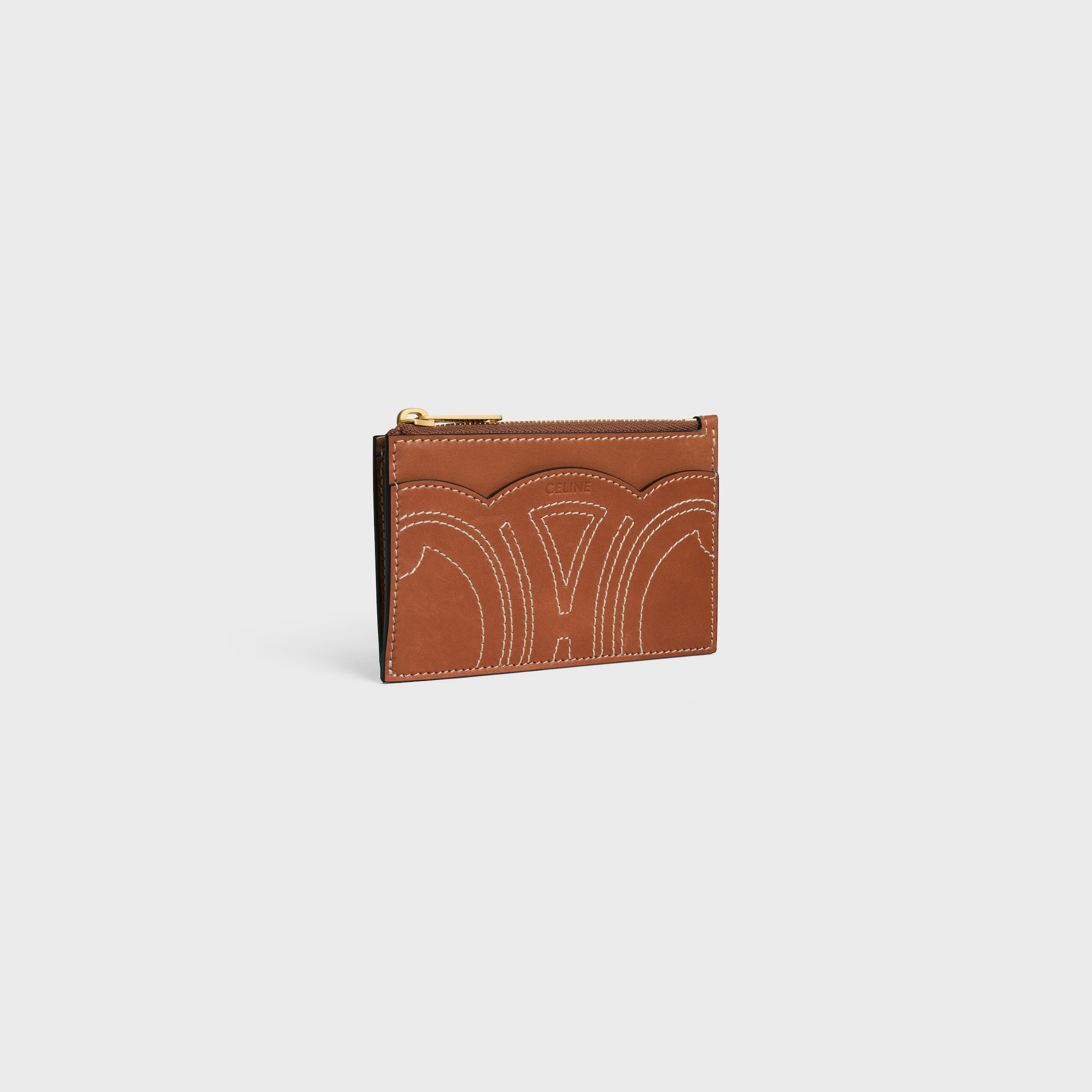 ZIPPED CARD HOLDER IN Natural calfskin - 2
