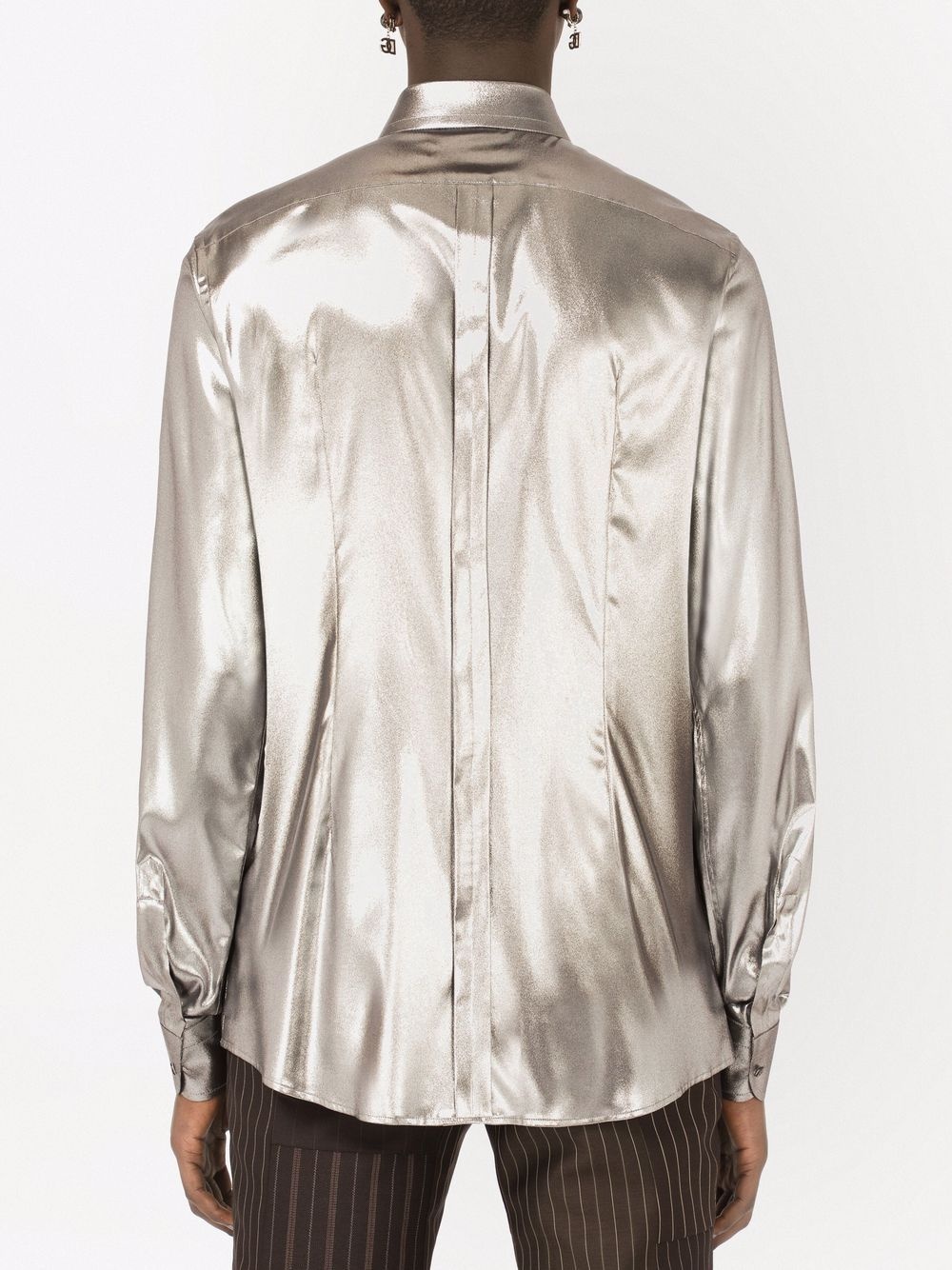 metallic long-sleeve shirt - 4