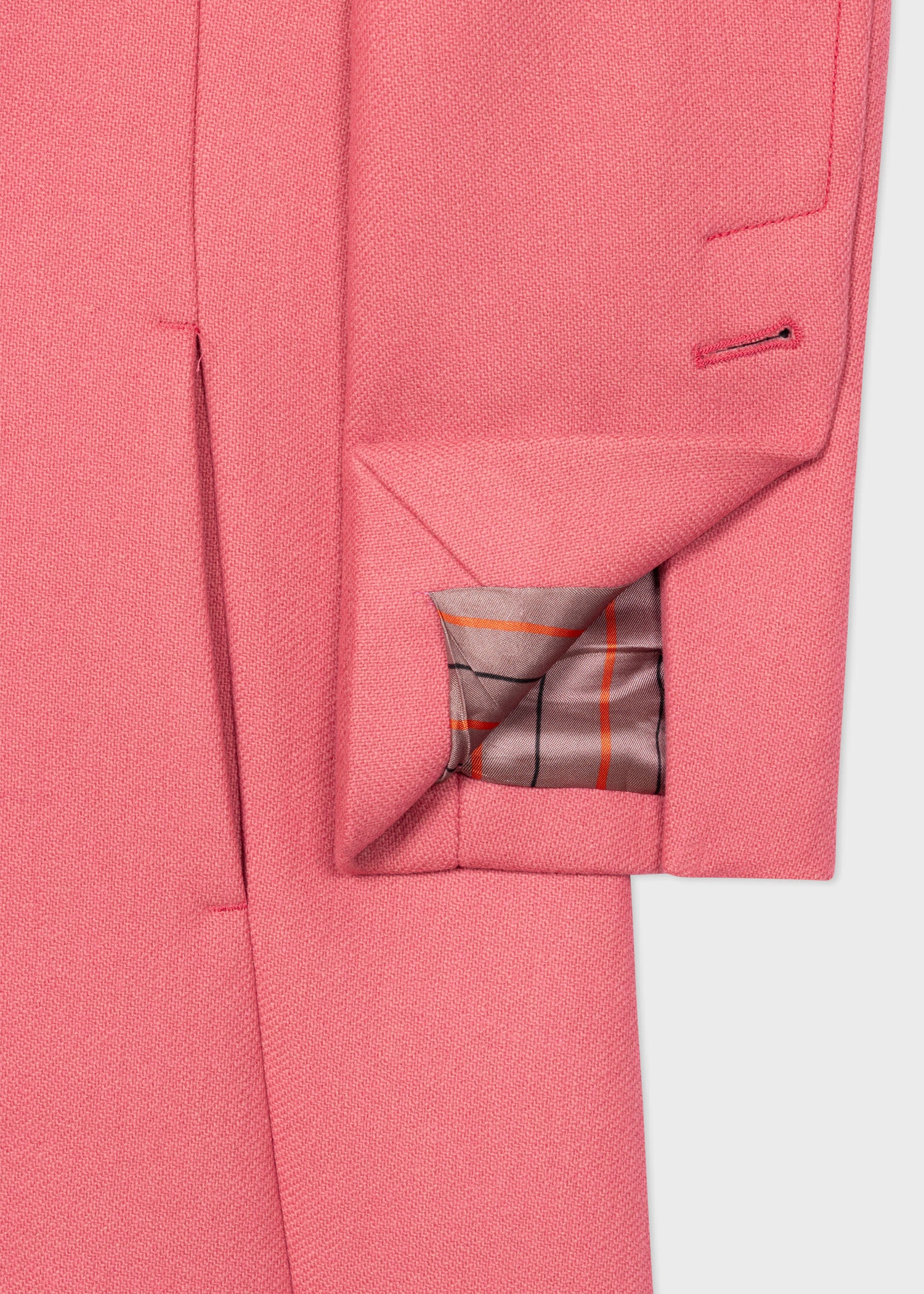 Pink Wool-Cashmere A-Line Coat - 3