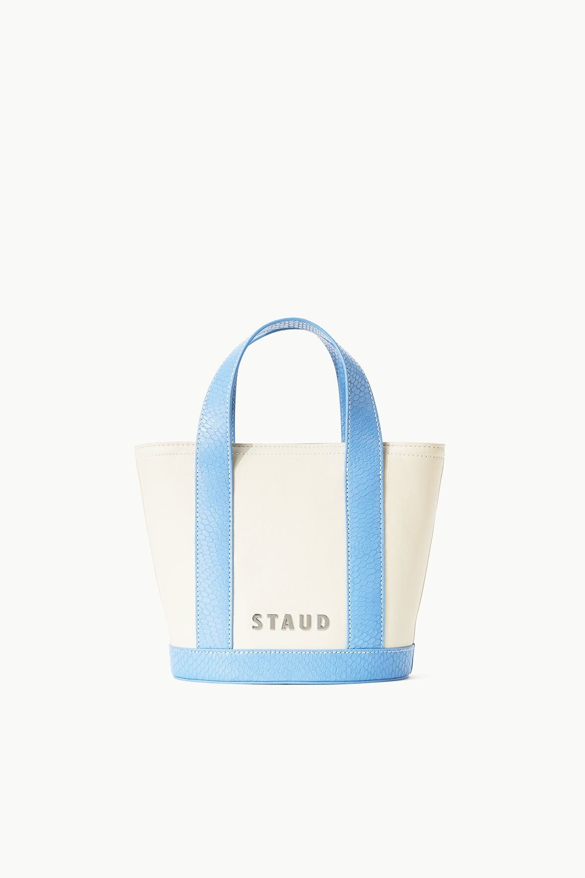 STAUD CUSTOM ALLORA MINI TOTE CREAM STAUD BLUE - 3