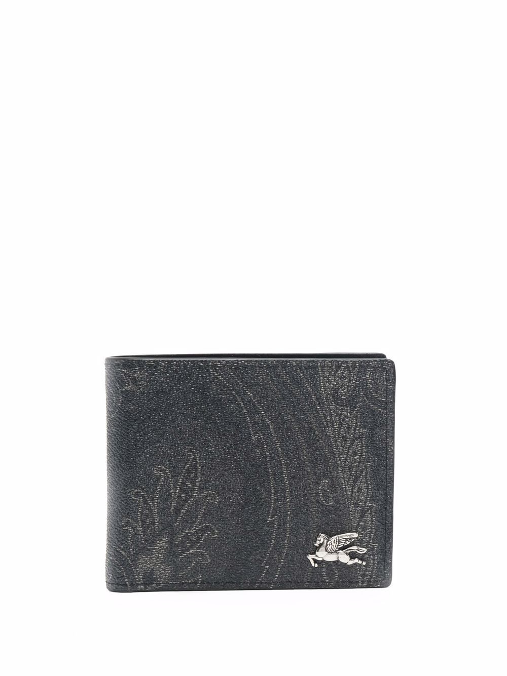 paisley-print leather wallet - 1